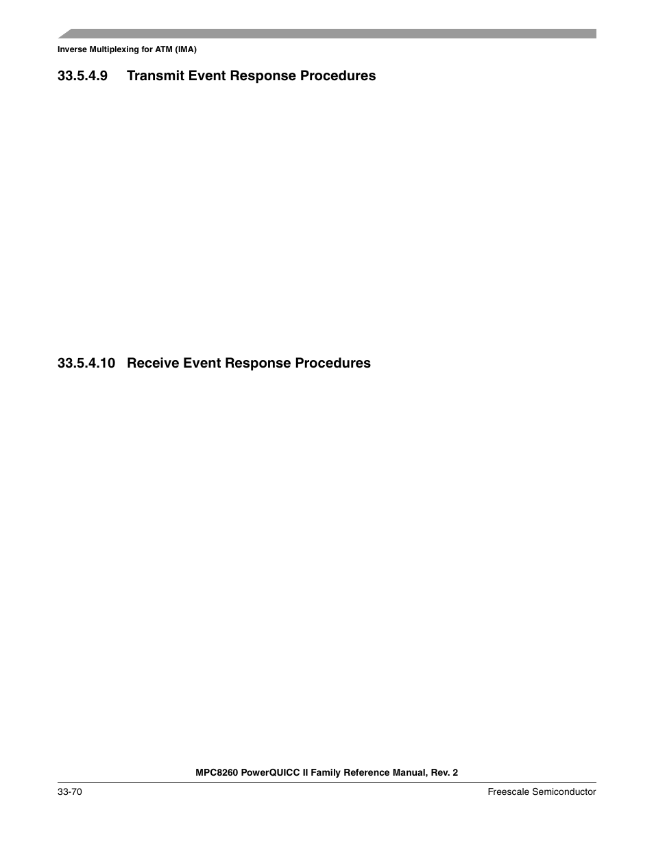 9 transmit event response procedures, 10 receive event response procedures, Transmit event response procedures -70 | Receive event response procedures -70 | Freescale Semiconductor MPC8260 User Manual | Page 1172 / 1360