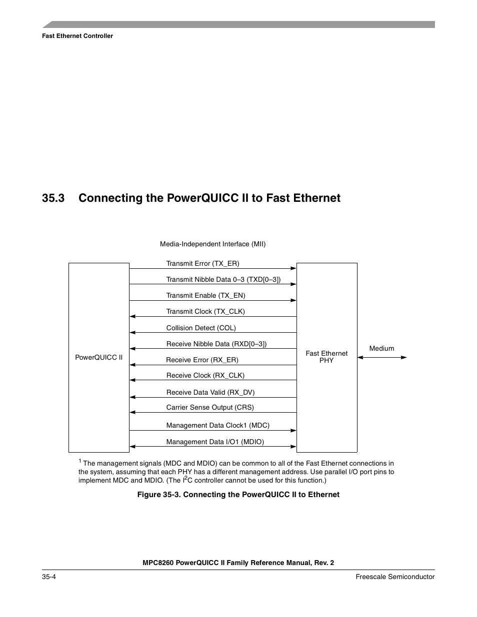 3 connecting the powerquicc ii to fast ethernet, Connecting the powerquicc ii to fast ethernet -4, Connecting the powerquicc ii to ethernet -4 | Freescale Semiconductor MPC8260 User Manual | Page 1200 / 1360