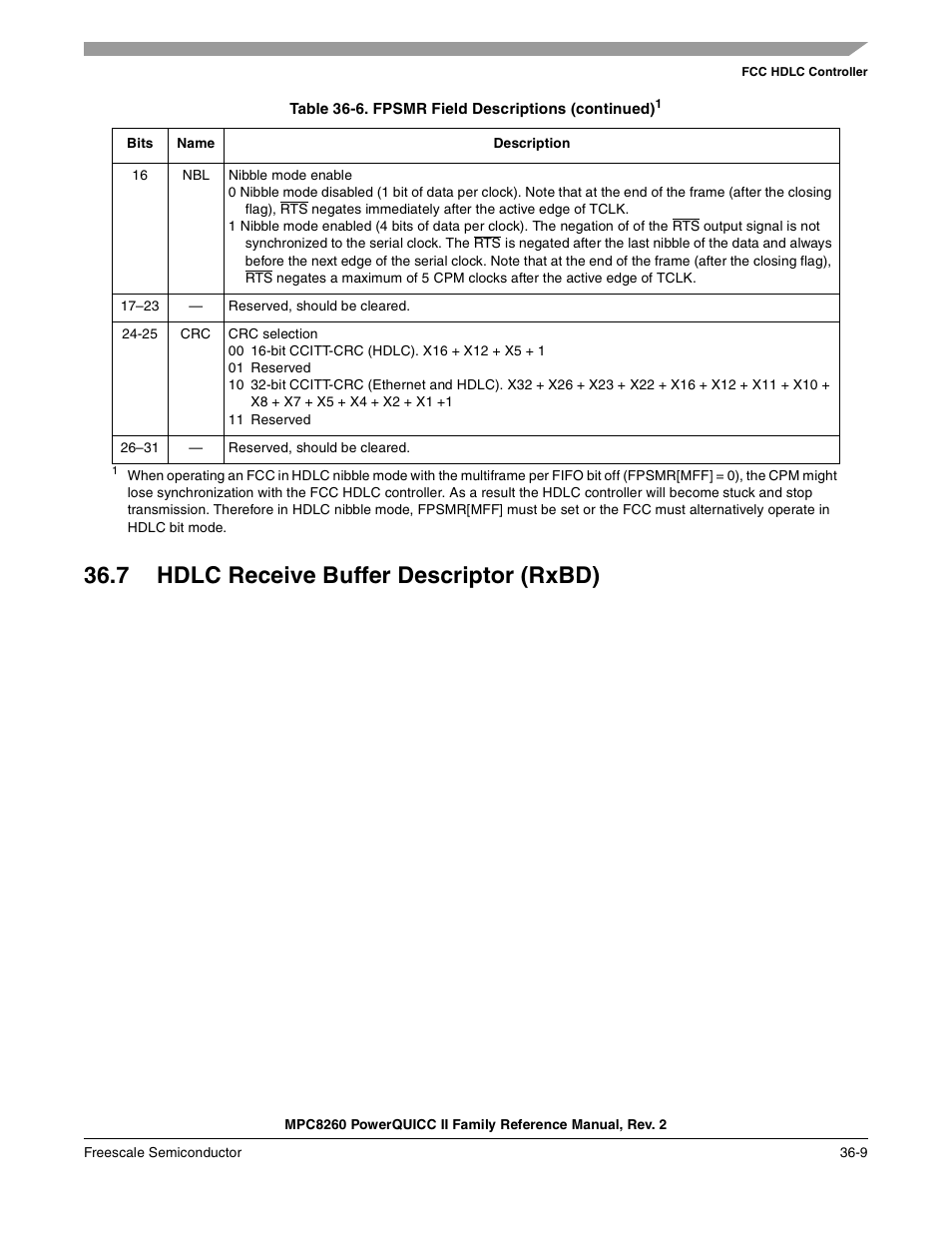 7 hdlc receive buffer descriptor (rxbd), Hdlc receive buffer descriptor (rxbd) -9 | Freescale Semiconductor MPC8260 User Manual | Page 1233 / 1360