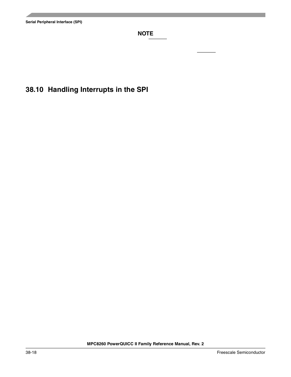 10 handling interrupts in the spi, Handling interrupts in the spi -18 | Freescale Semiconductor MPC8260 User Manual | Page 1264 / 1360