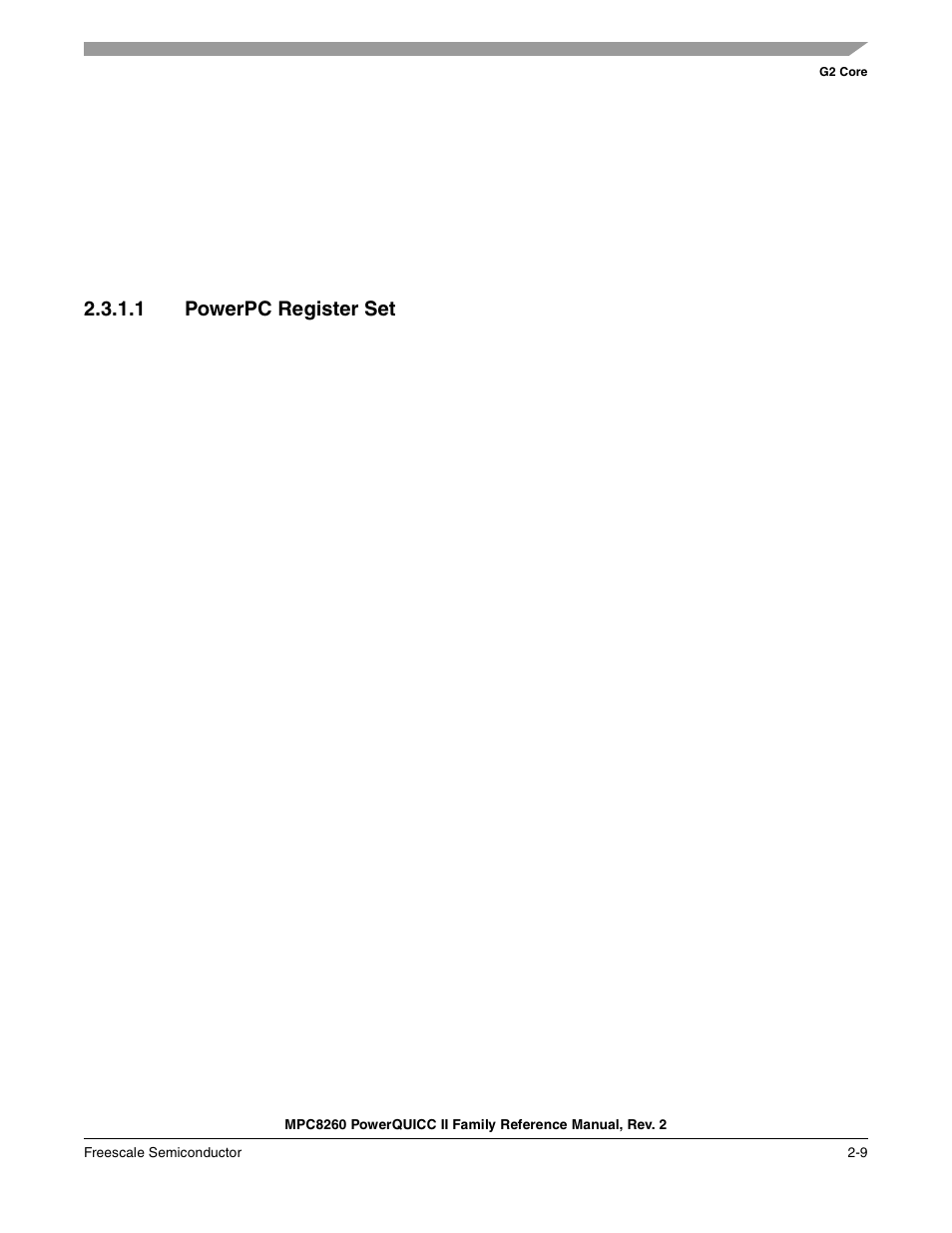 1 powerpc register set, Powerpc register set -9 | Freescale Semiconductor MPC8260 User Manual | Page 127 / 1360