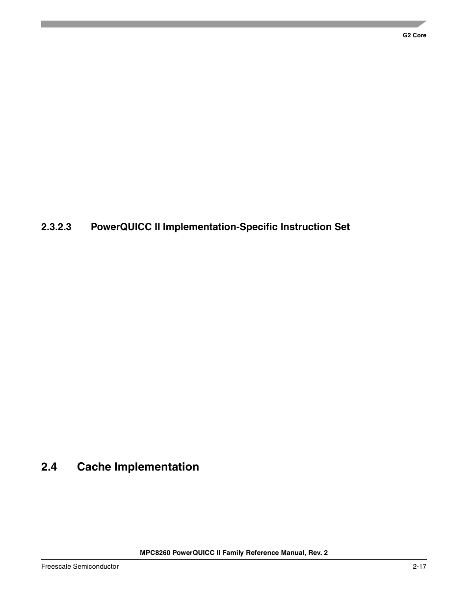 4 cache implementation, Cache implementation -17 | Freescale Semiconductor MPC8260 User Manual | Page 135 / 1360