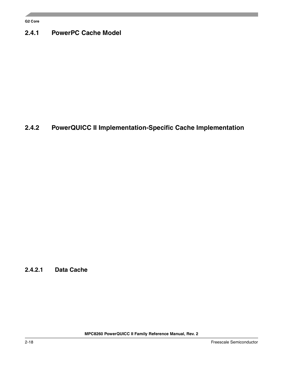 1 powerpc cache model, 1 data cache, Powerpc cache model -18 | Data cache -18 | Freescale Semiconductor MPC8260 User Manual | Page 136 / 1360