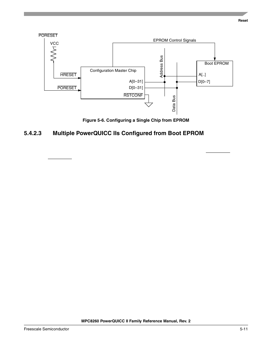 Figure 5-6. configuring a single chip from eprom, Configuring a single chip from eprom -11 | Freescale Semiconductor MPC8260 User Manual | Page 233 / 1360
