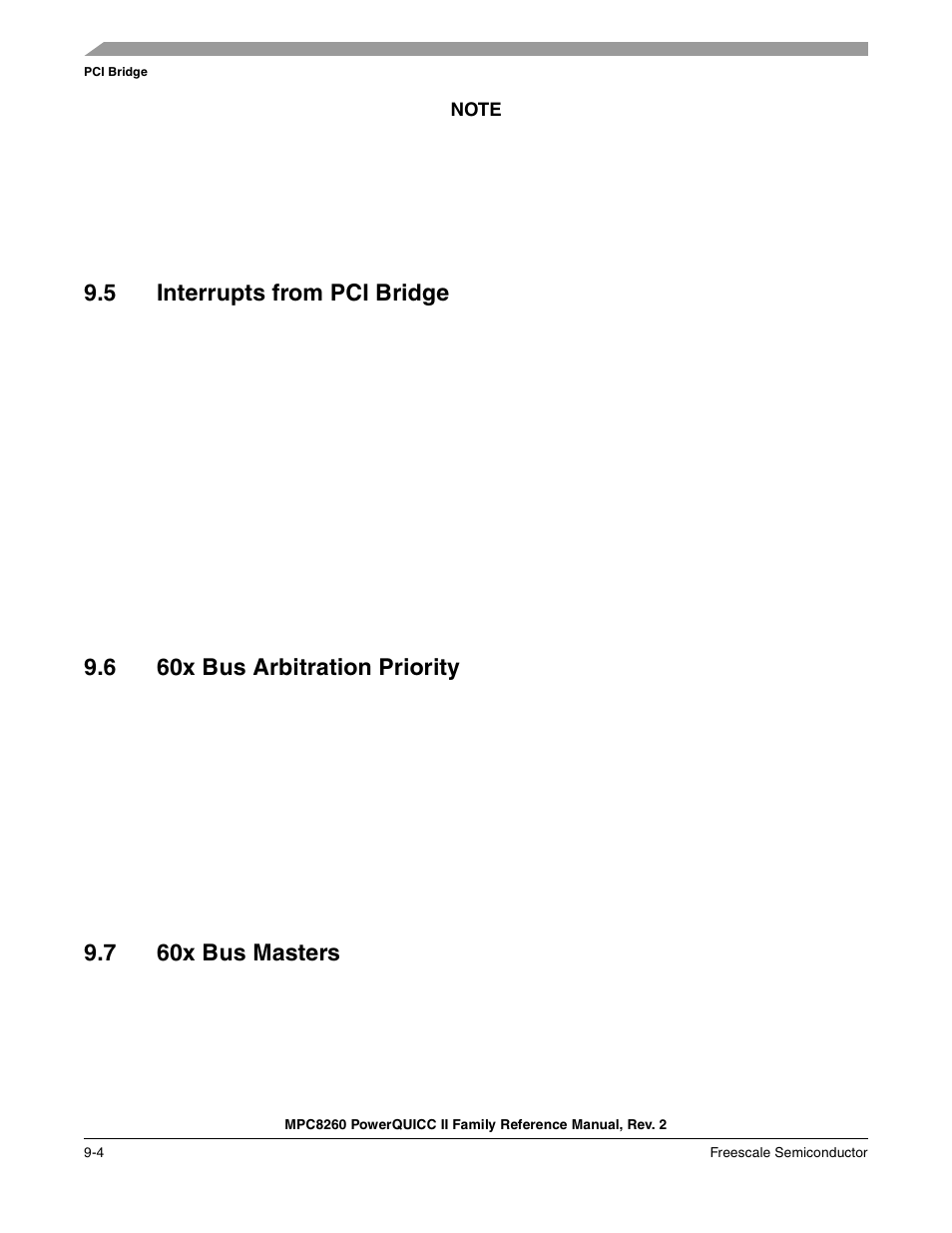 5 interrupts from pci bridge, 6 60x bus arbitration priority, 7 60x bus masters | Interrupts from pci bridge -4, 60x bus arbitration priority -4, 60x bus masters -4 | Freescale Semiconductor MPC8260 User Manual | Page 310 / 1360