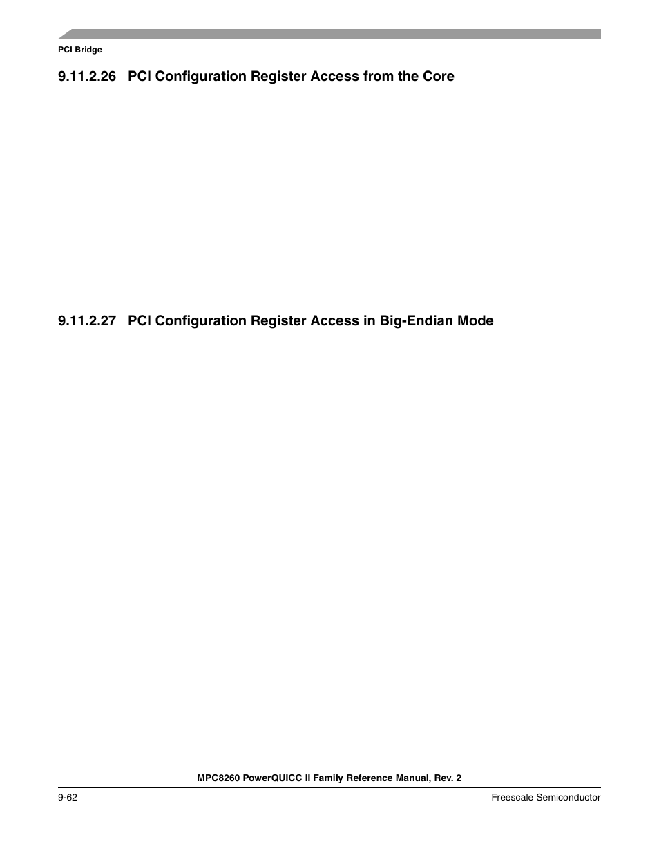 26 pci configuration register access from the core | Freescale Semiconductor MPC8260 User Manual | Page 368 / 1360