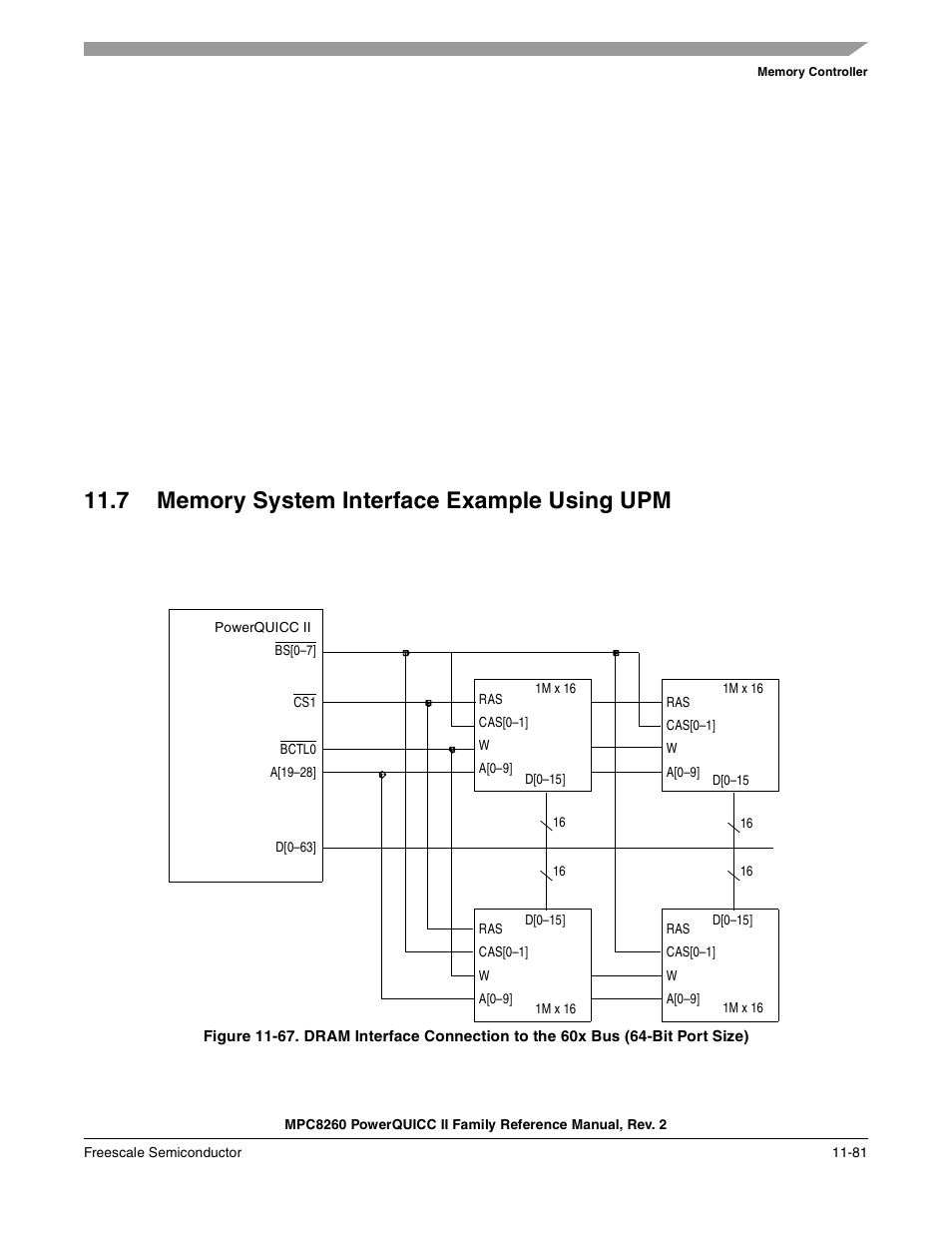 7 memory system interface example using upm, Memory system interface example using upm -81 | Freescale Semiconductor MPC8260 User Manual | Page 499 / 1360