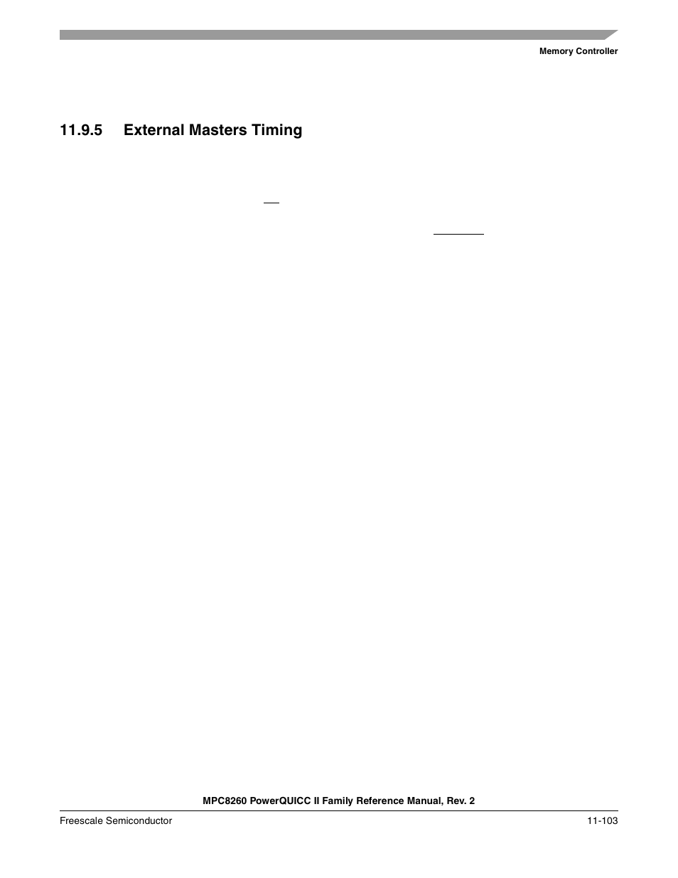 5 external masters timing, External masters timing -103 | Freescale Semiconductor MPC8260 User Manual | Page 521 / 1360