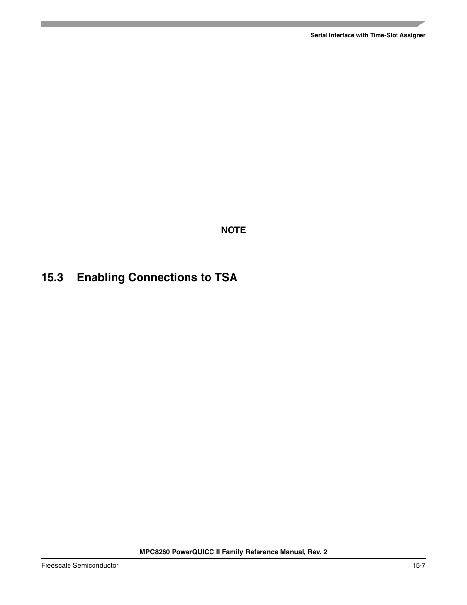 3 enabling connections to tsa, Enabling connections to tsa -7 | Freescale Semiconductor MPC8260 User Manual | Page 583 / 1360
