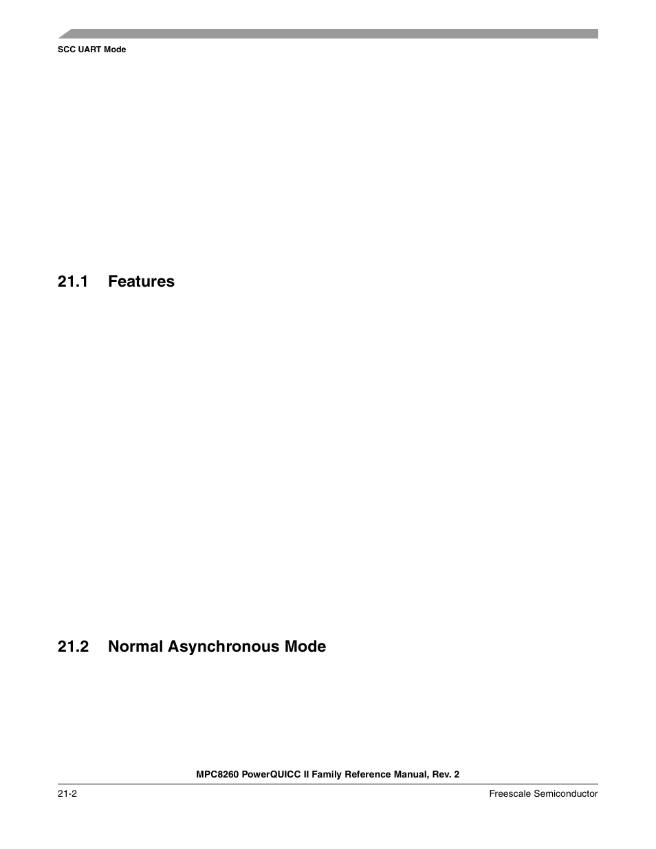 1 features, 2 normal asynchronous mode, Features -2 | Normal asynchronous mode -2 | Freescale Semiconductor MPC8260 User Manual | Page 706 / 1360