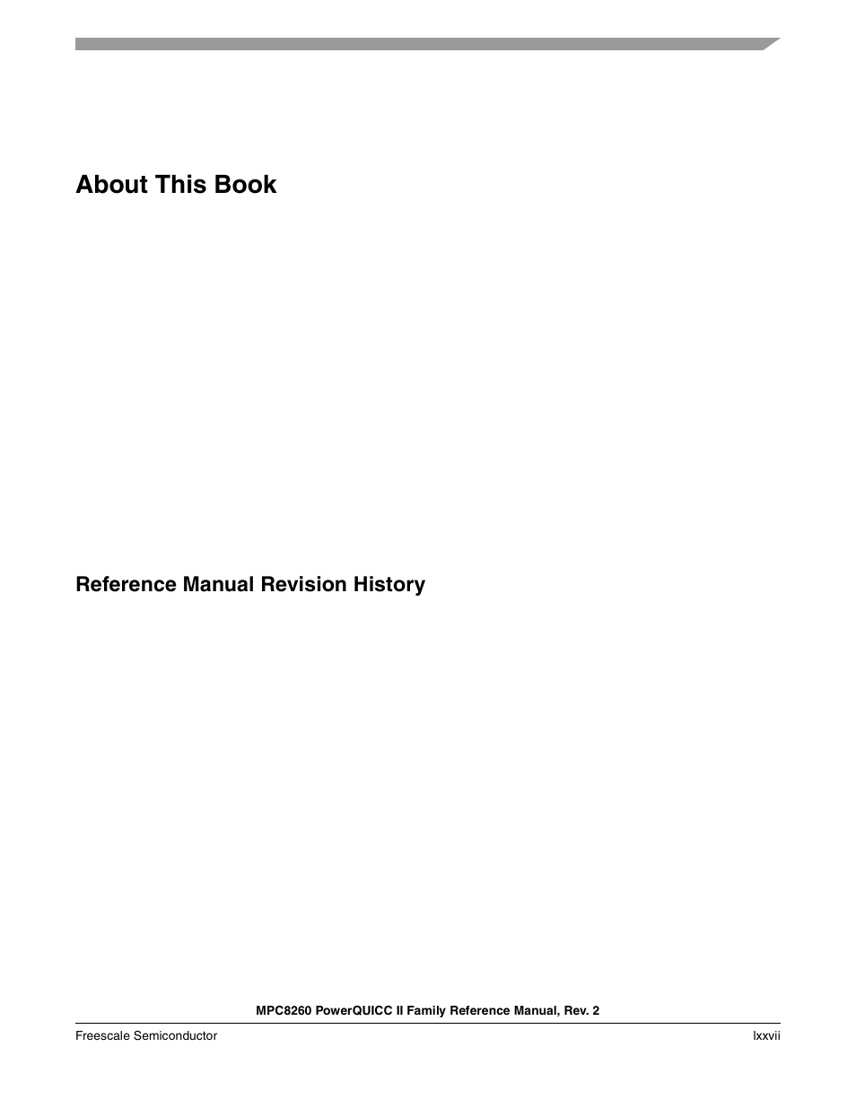 About this book, Reference manual revision history | Freescale Semiconductor MPC8260 User Manual | Page 79 / 1360