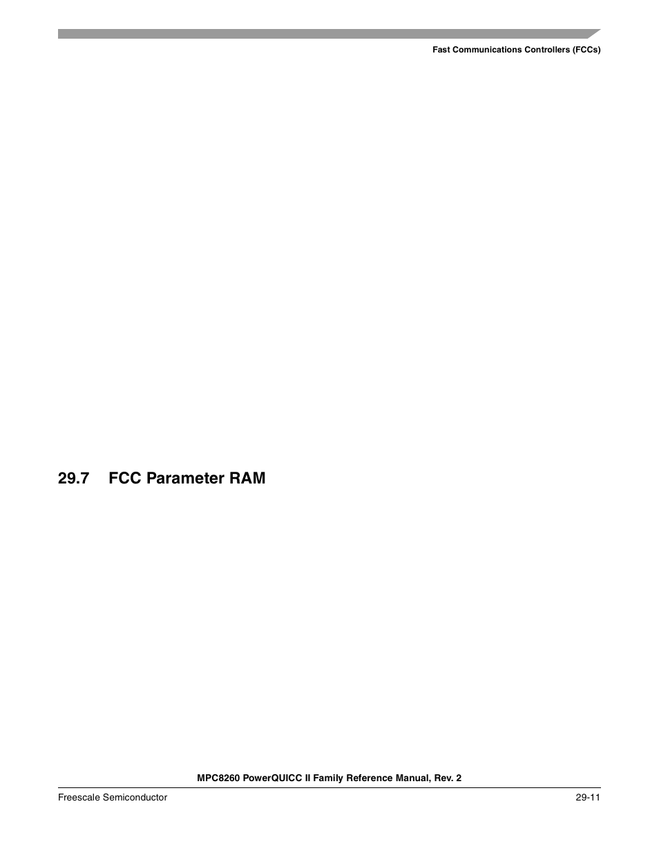 7 fcc parameter ram, Fcc parameter ram -11 | Freescale Semiconductor MPC8260 User Manual | Page 909 / 1360