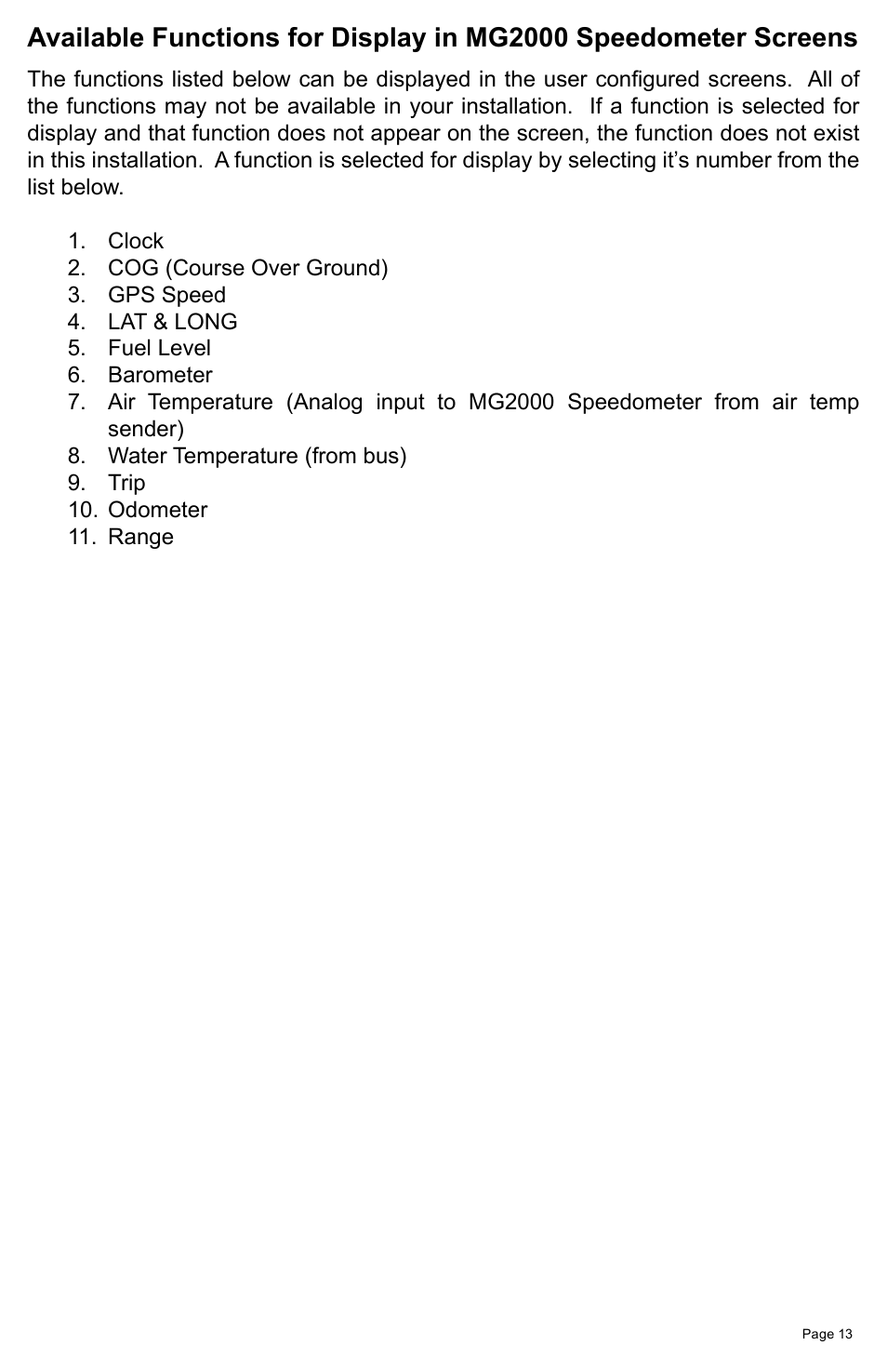 Faria Instruments MG2000 Speedometer MG2000TM User Manual | Page 17 / 20