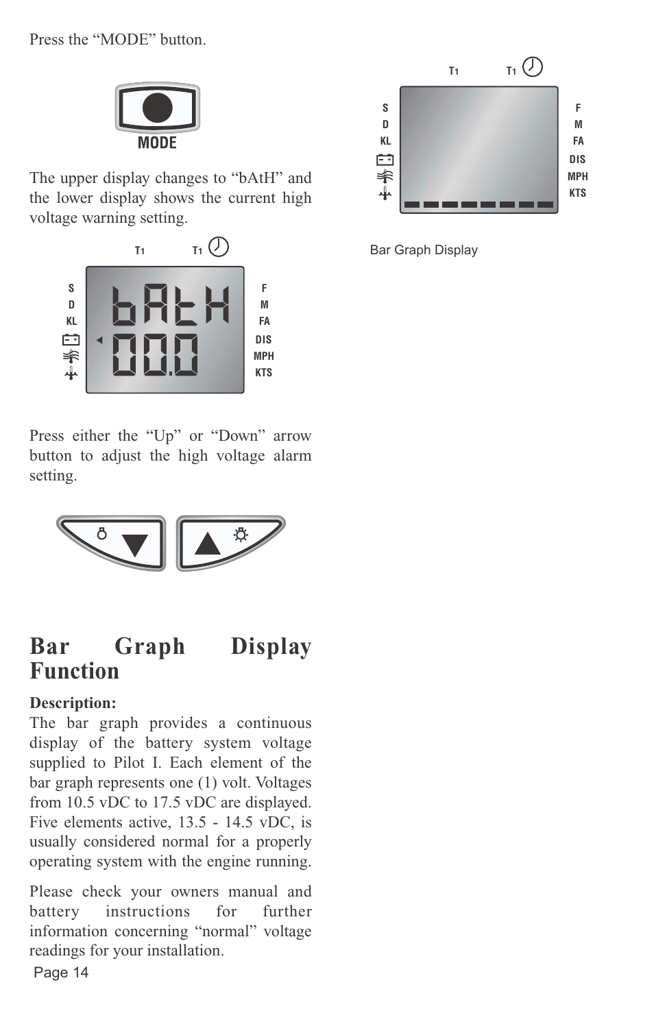 Bar graph display function, Page 14 | Faria Instruments PILOT IS0152 User Manual | Page 16 / 23