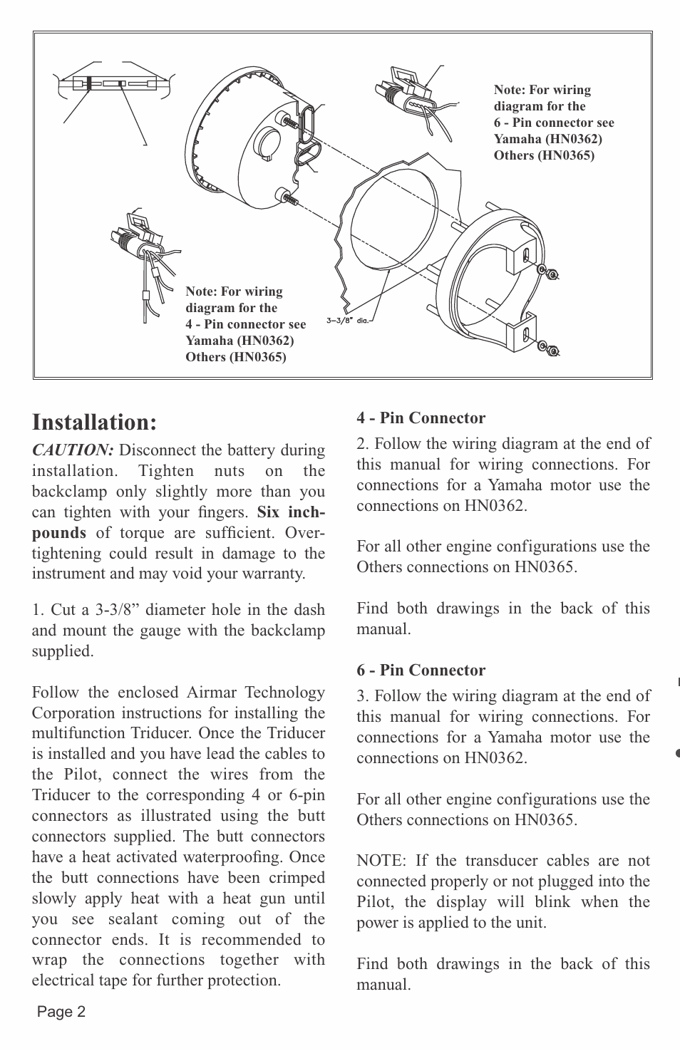 Installation, Page 2 | Faria Instruments PILOT IS0152 User Manual | Page 4 / 23