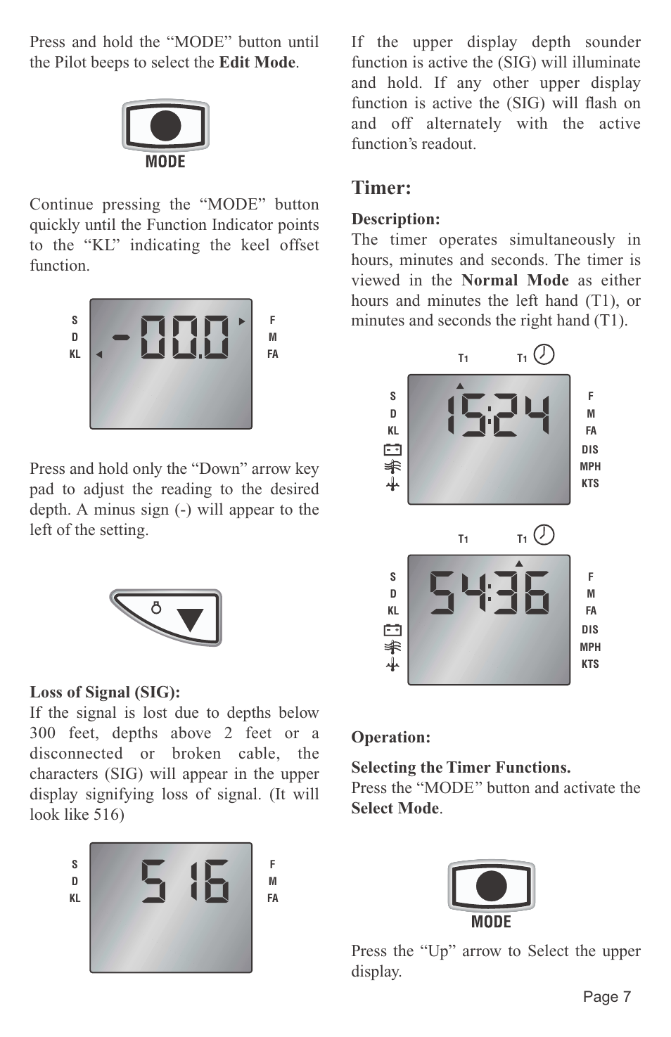 Timer, Page 7 | Faria Instruments PILOT IS0152 User Manual | Page 9 / 23