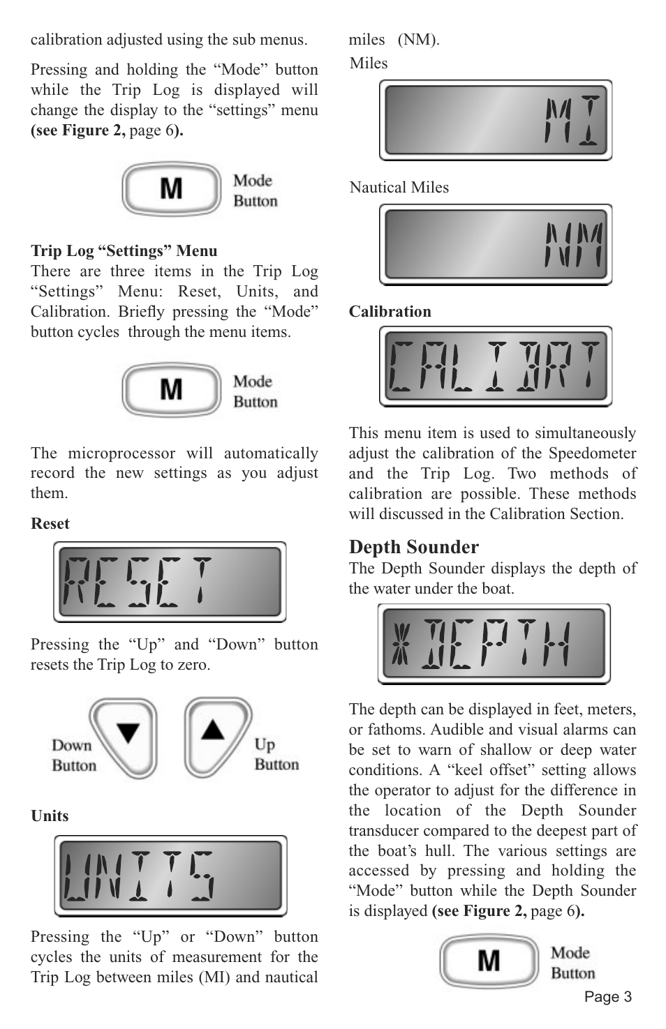 Depth sounder | Faria Instruments Speedometer/Depth Sounder User Manual | Page 5 / 13