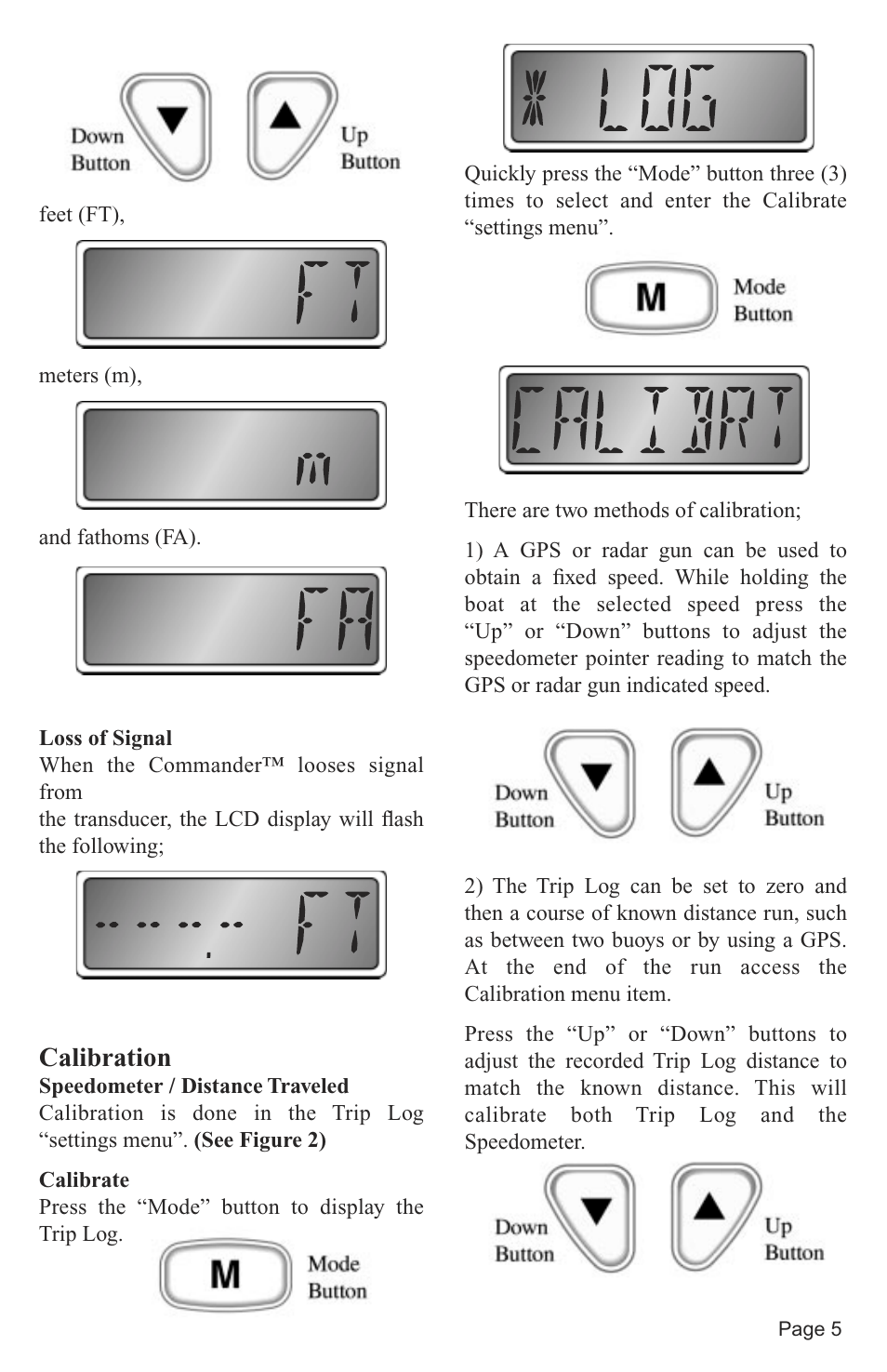 Calibration | Faria Instruments Speedometer/Depth Sounder User Manual | Page 7 / 13