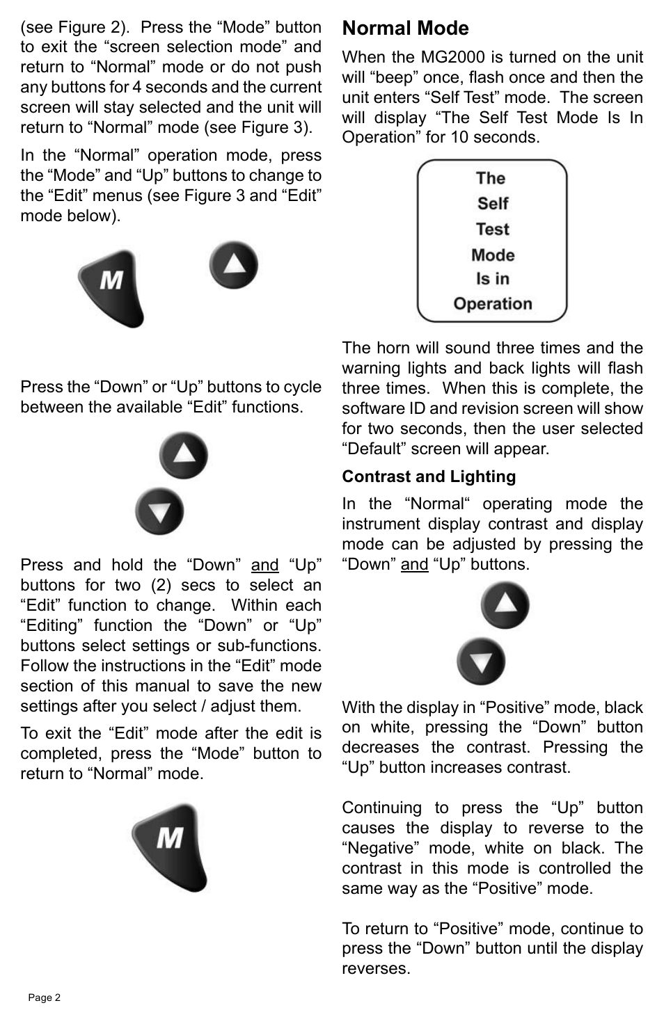 Normal mode | Faria Instruments MG2000 User Manual | Page 6 / 32
