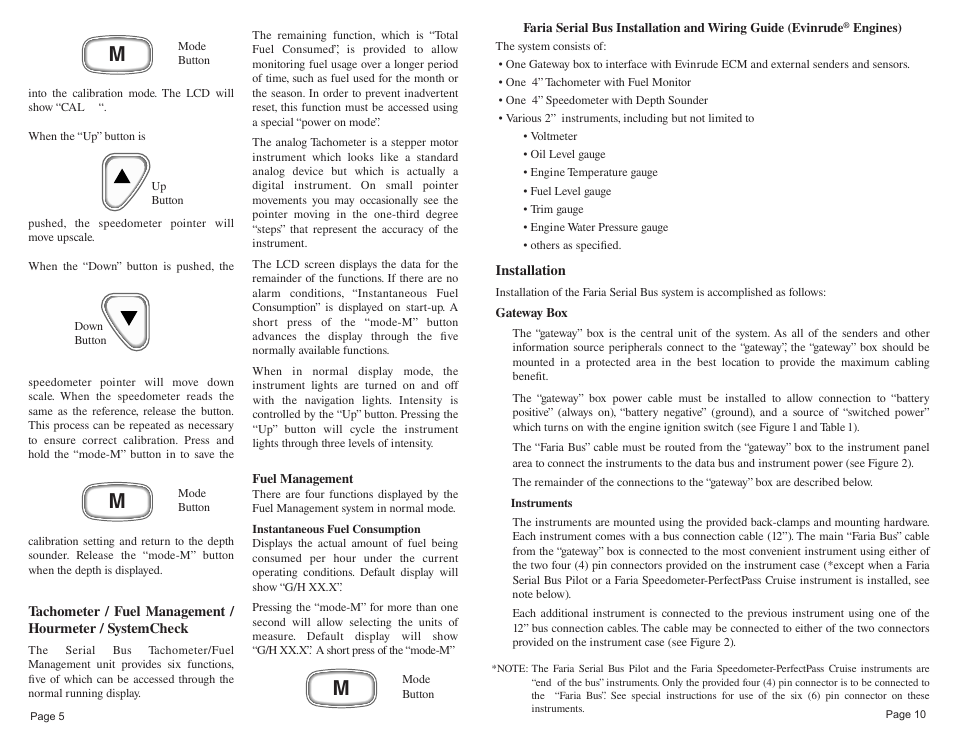 Faria Instruments Evinrude FICHT Engines User Manual | Page 11 / 16