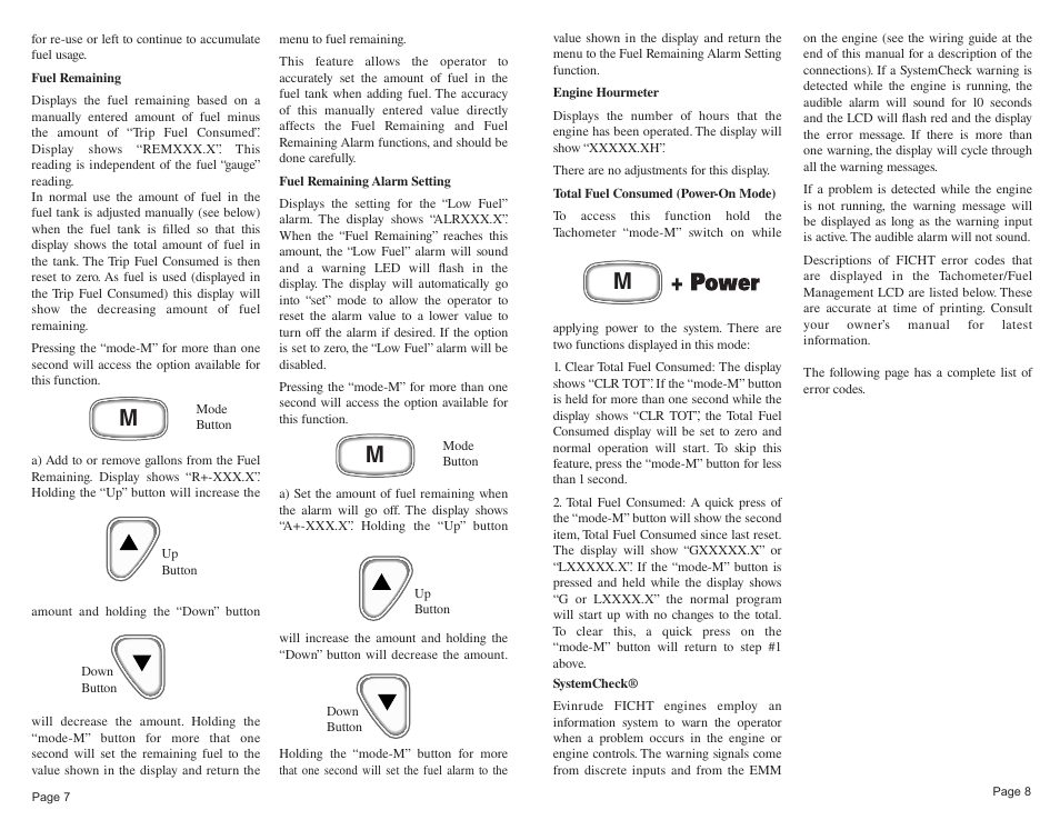 Faria Instruments Evinrude FICHT Engines User Manual | Page 8 / 16