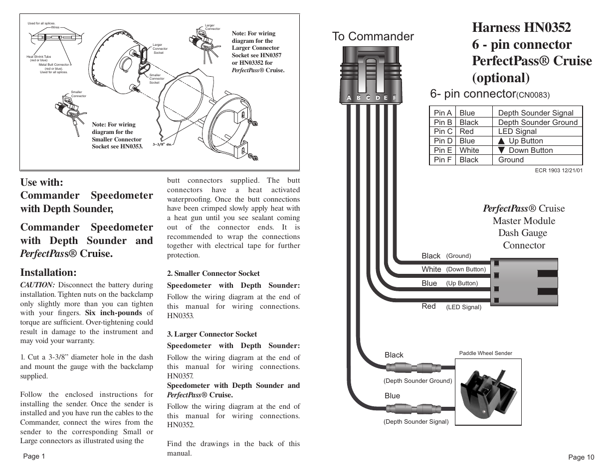Pin connector | Faria Instruments Commander User Manual | Page 3 / 16