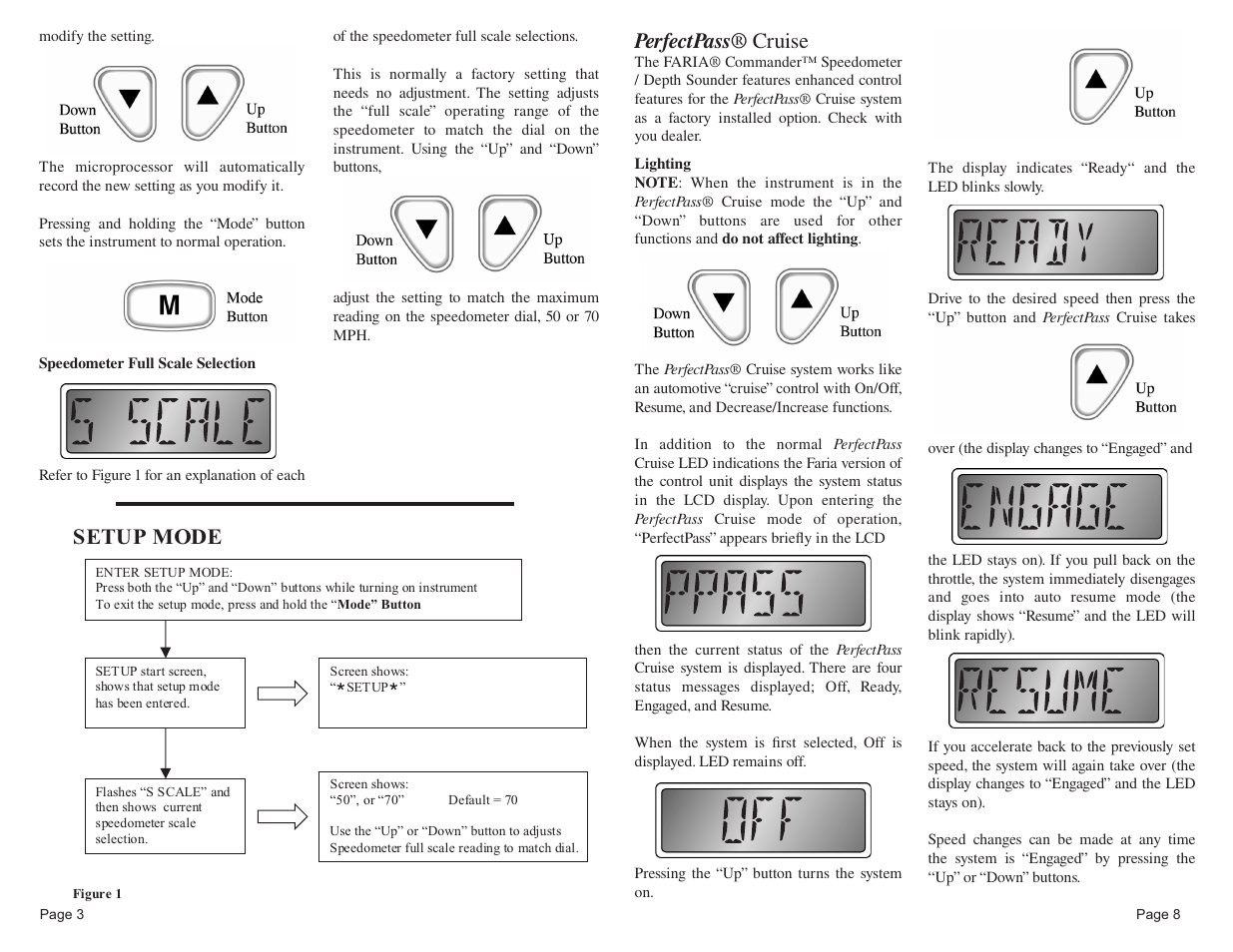 Setup mode, Perfectpass® cruise | Faria Instruments Commander User Manual | Page 5 / 16