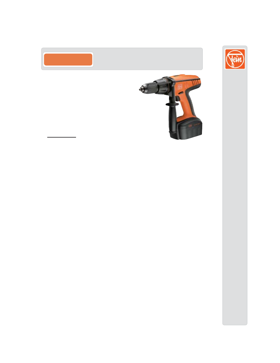 FEIN Power Tools HandyMaster ABS 18V User Manual | 3 pages