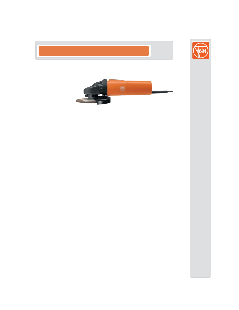 FEIN Power Tools WSG 12-125 User Manual | 3 pages