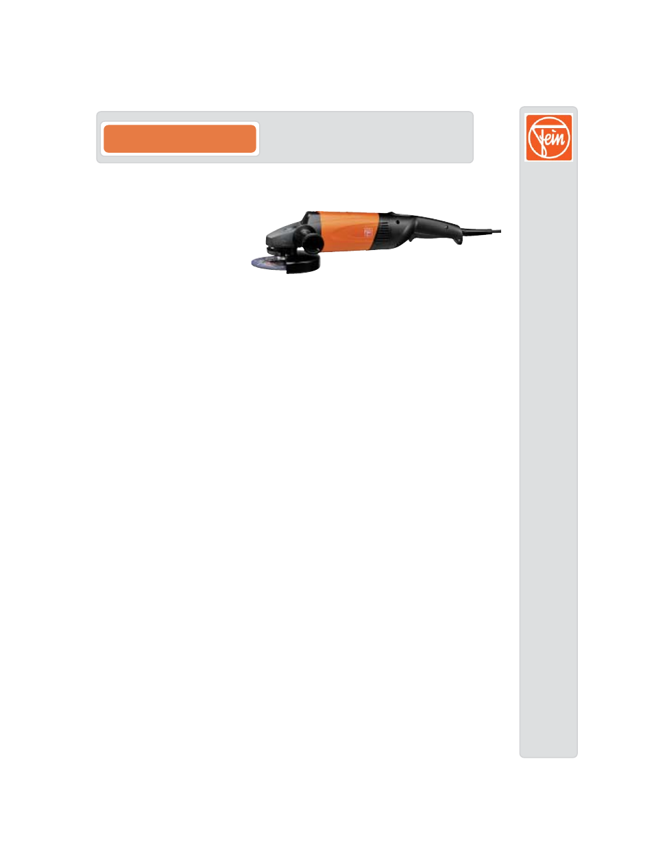 FEIN Power Tools WSG 20-180 User Manual | 3 pages