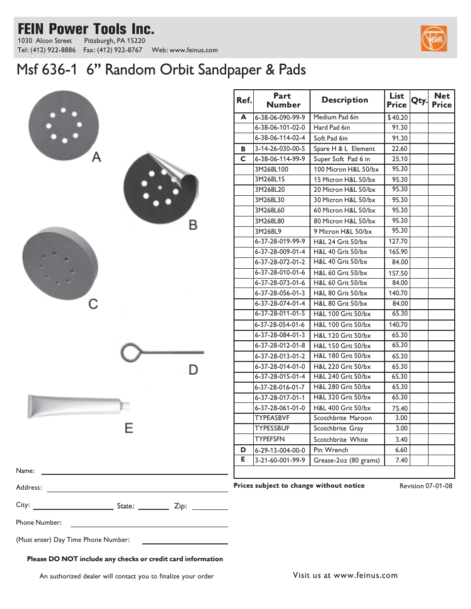 FEIN Power Tools Msf 636-1 User Manual | 1 page