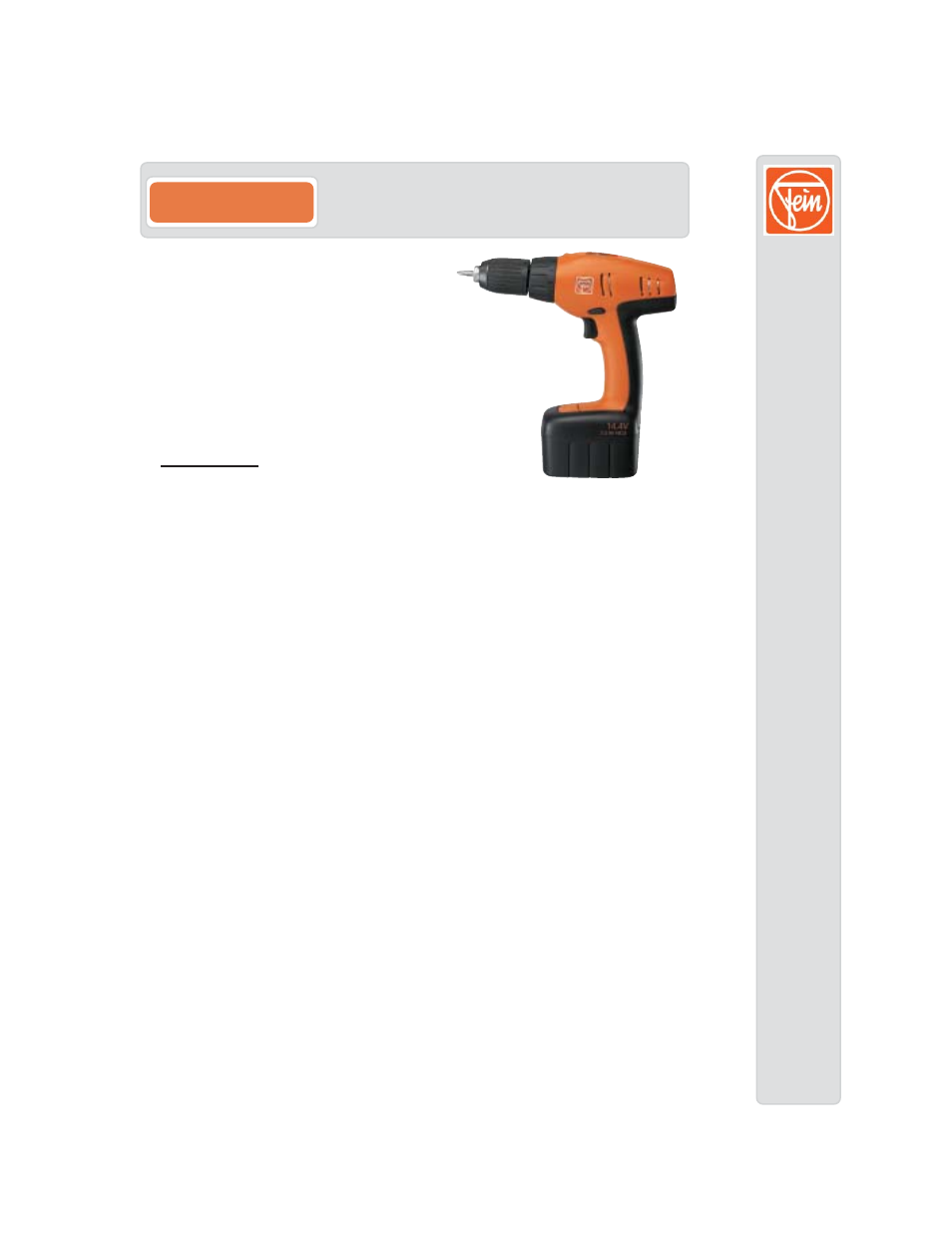 FEIN Power Tools ABS 14V User Manual | 3 pages