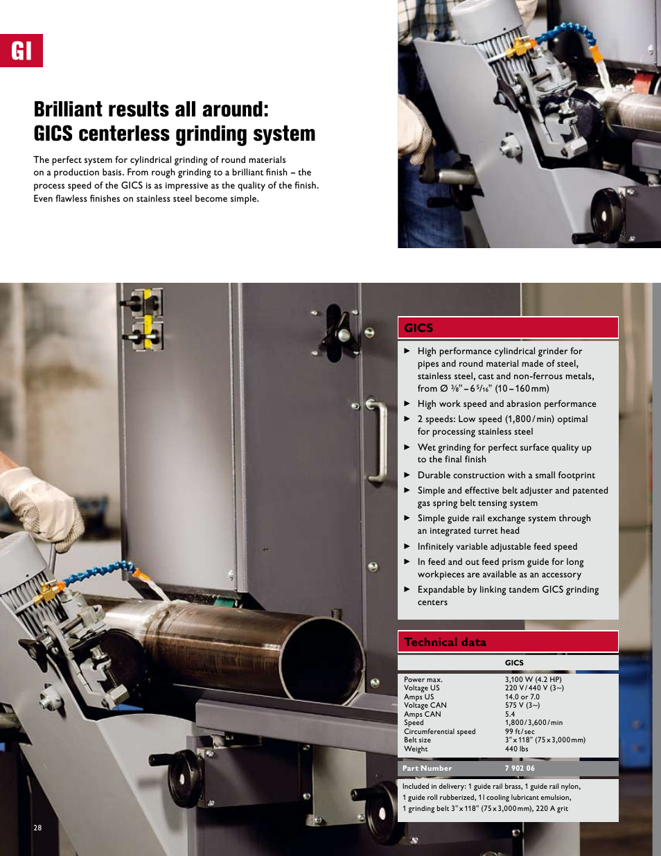 Gics technical data | FEIN Power Tools GRIT Belt Grinder User Manual | Page 28 / 34
