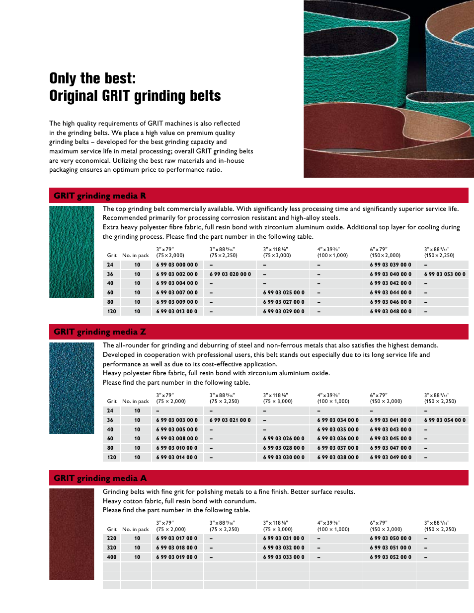 Only the best: original grit grinding belts, Grit grinding media r | FEIN Power Tools GRIT Belt Grinder User Manual | Page 33 / 34