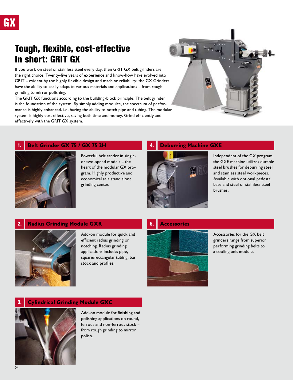 Tough, flexible, cost-effective in short: grit gx | FEIN Power Tools GRIT Belt Grinder User Manual | Page 4 / 34