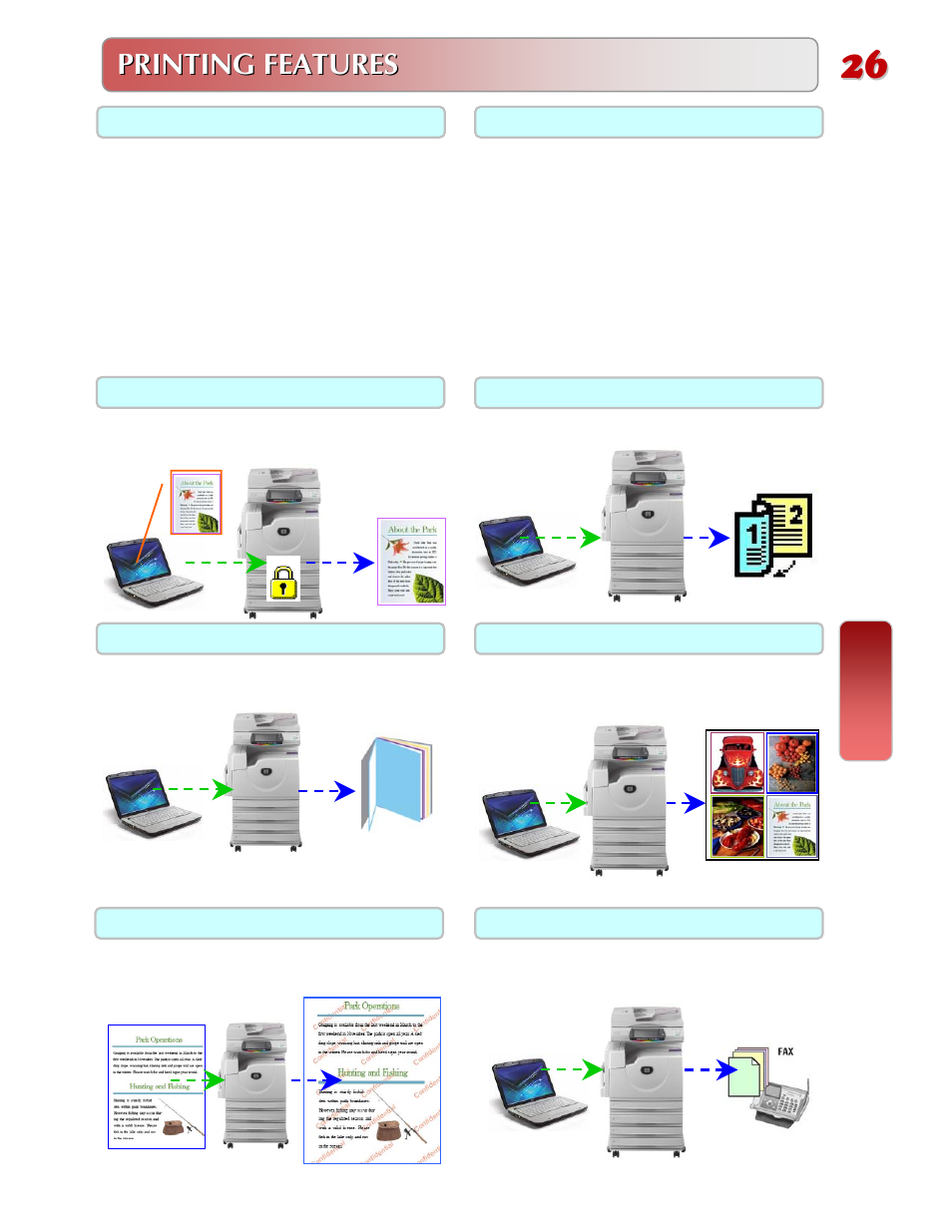 Printing features | Fuji Labs DOCUCENTRE-II C3000 User Manual | Page 27 / 44