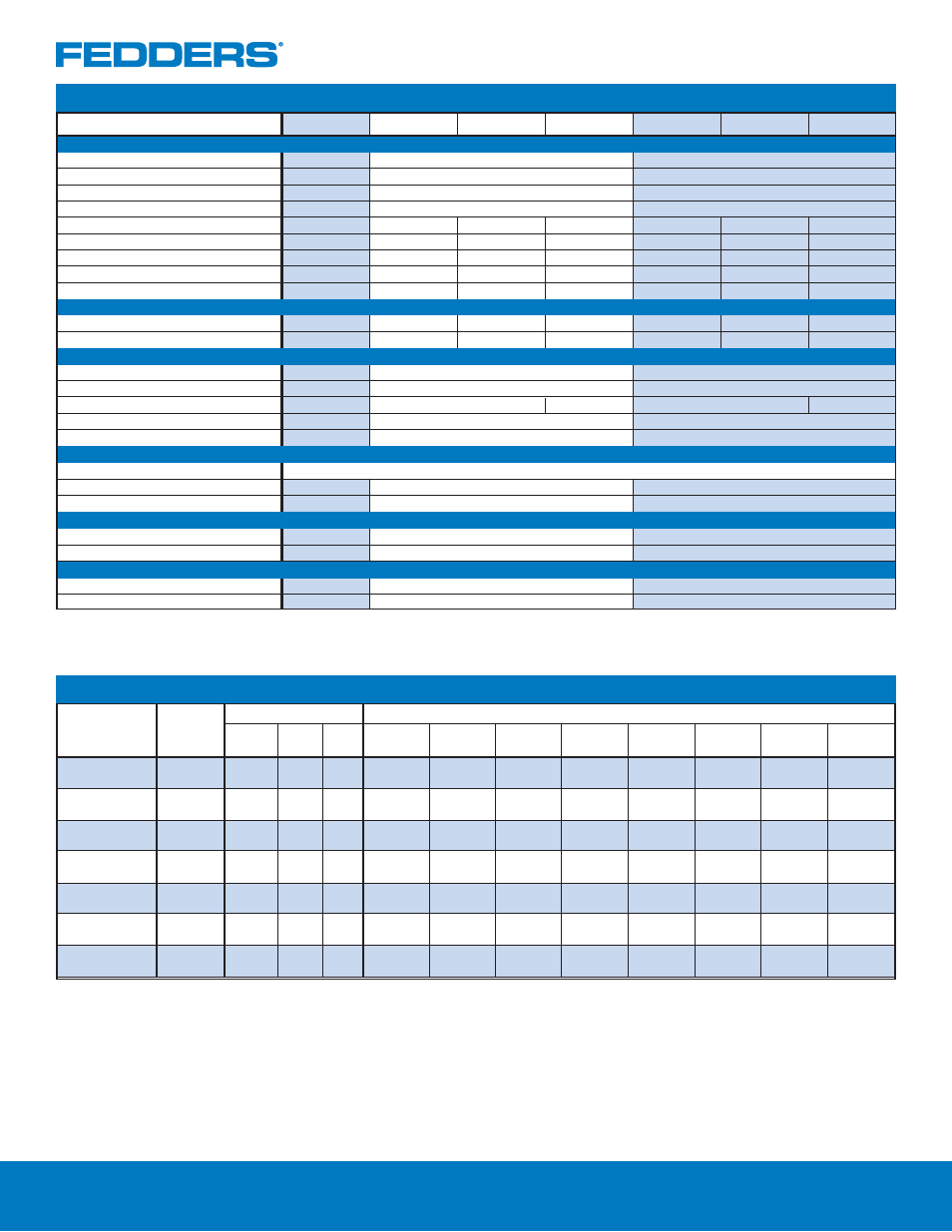 Model specifications, Heating performance data matched system | Fedders CH1042CBD1VF User Manual | Page 3 / 4