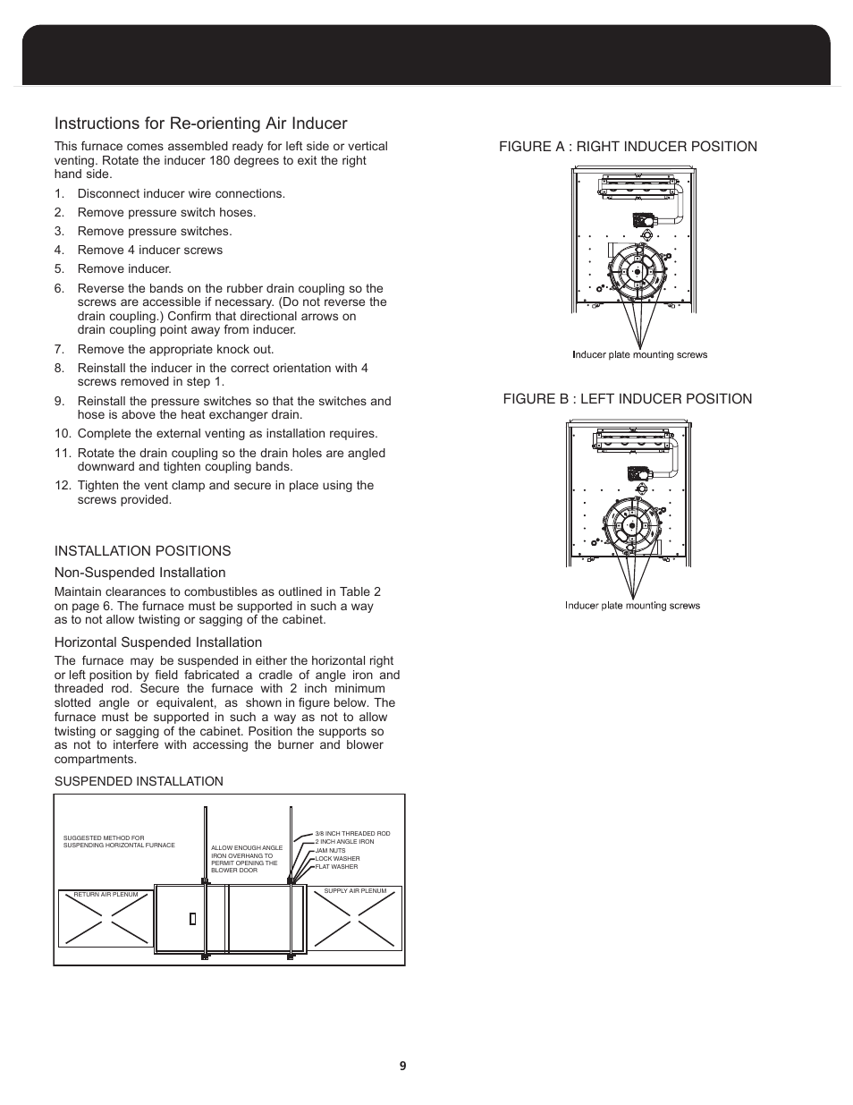 Instructions for re-orienting air inducer | Fedders FV95A090 User Manual | Page 11 / 50