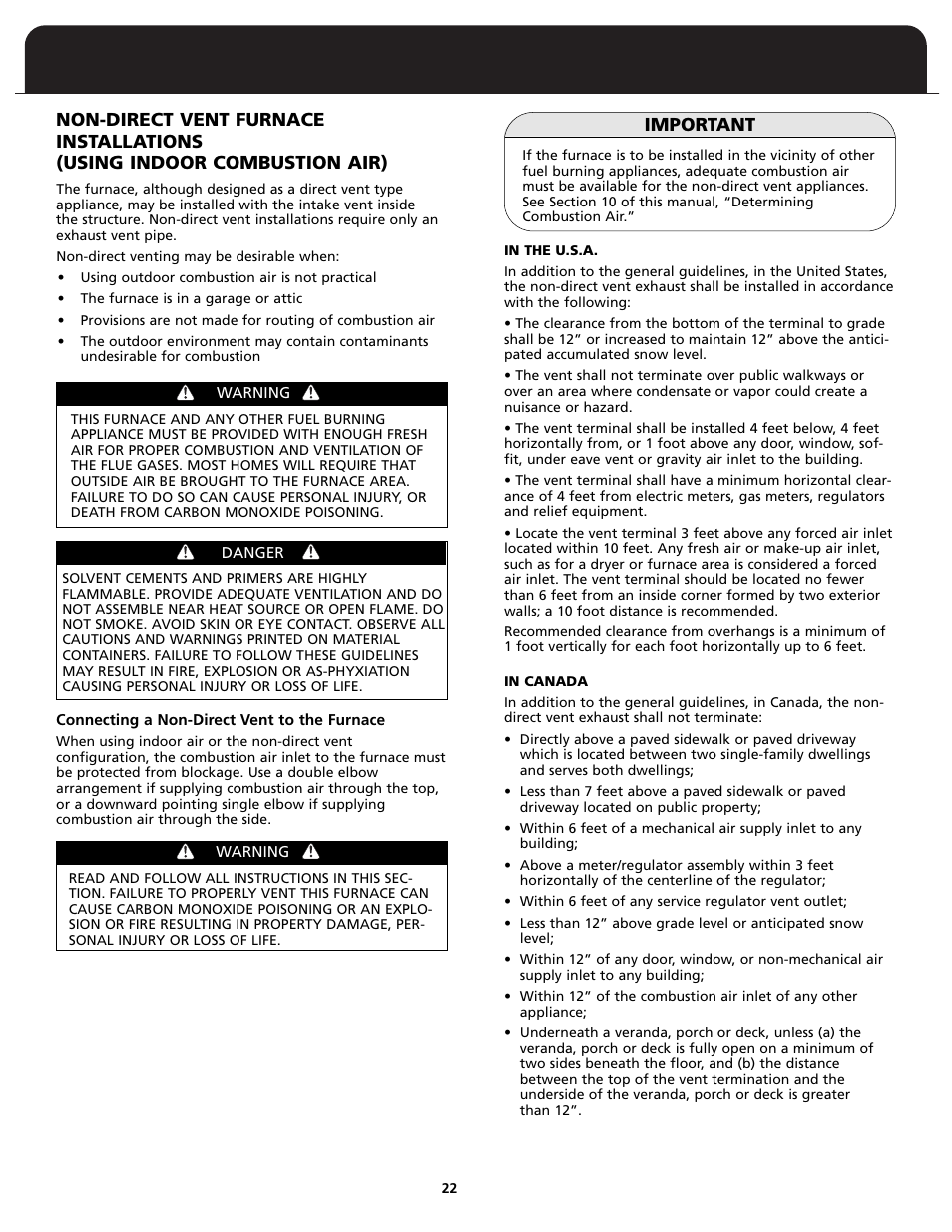 Important | Fedders FV95A090 User Manual | Page 24 / 50