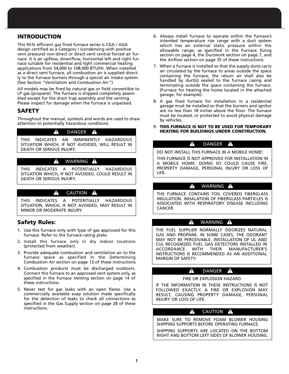 Introduction, Safety, Safety rules | Fedders FV95A090 User Manual | Page 3 / 50