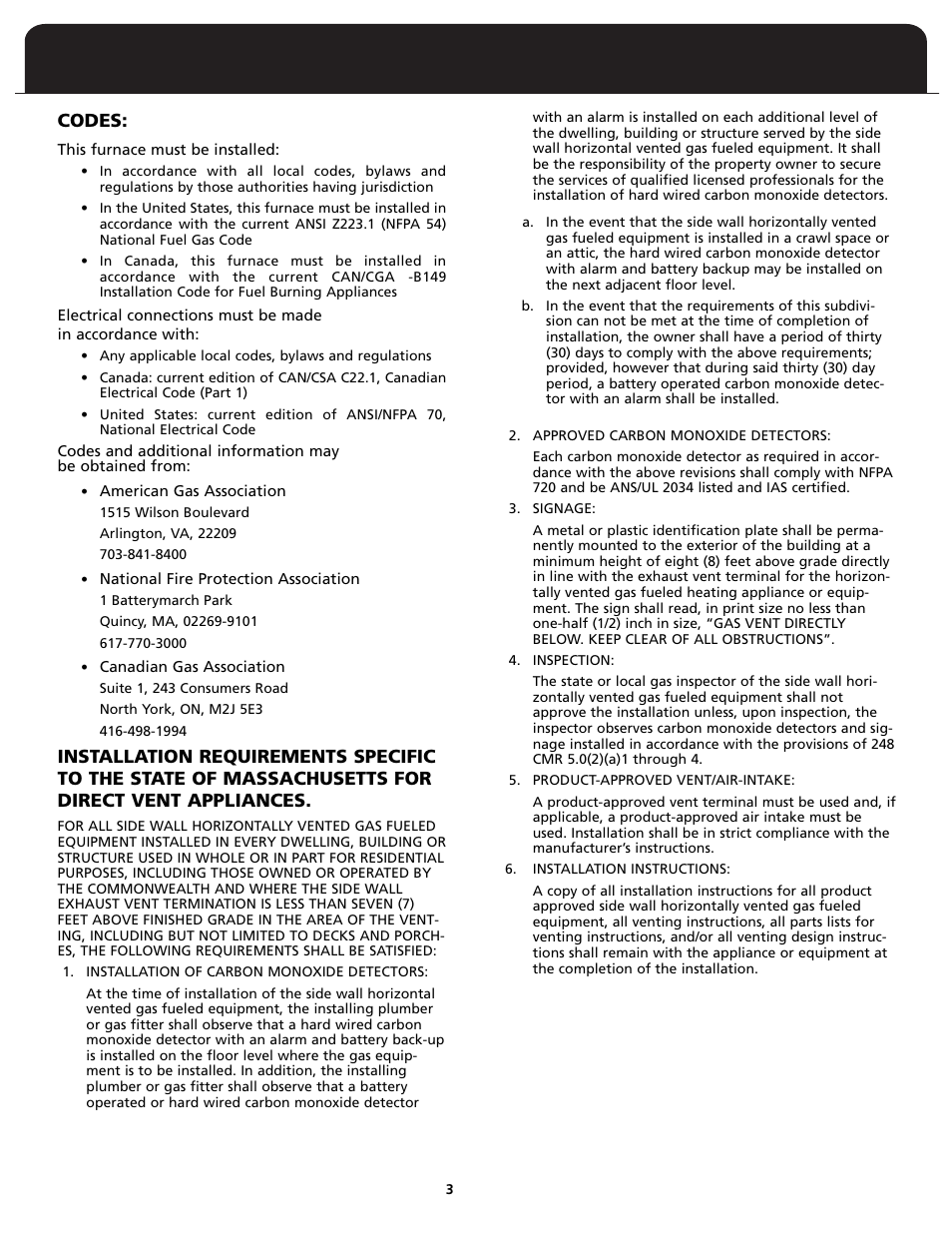 Codes | Fedders FV95A090 User Manual | Page 5 / 50