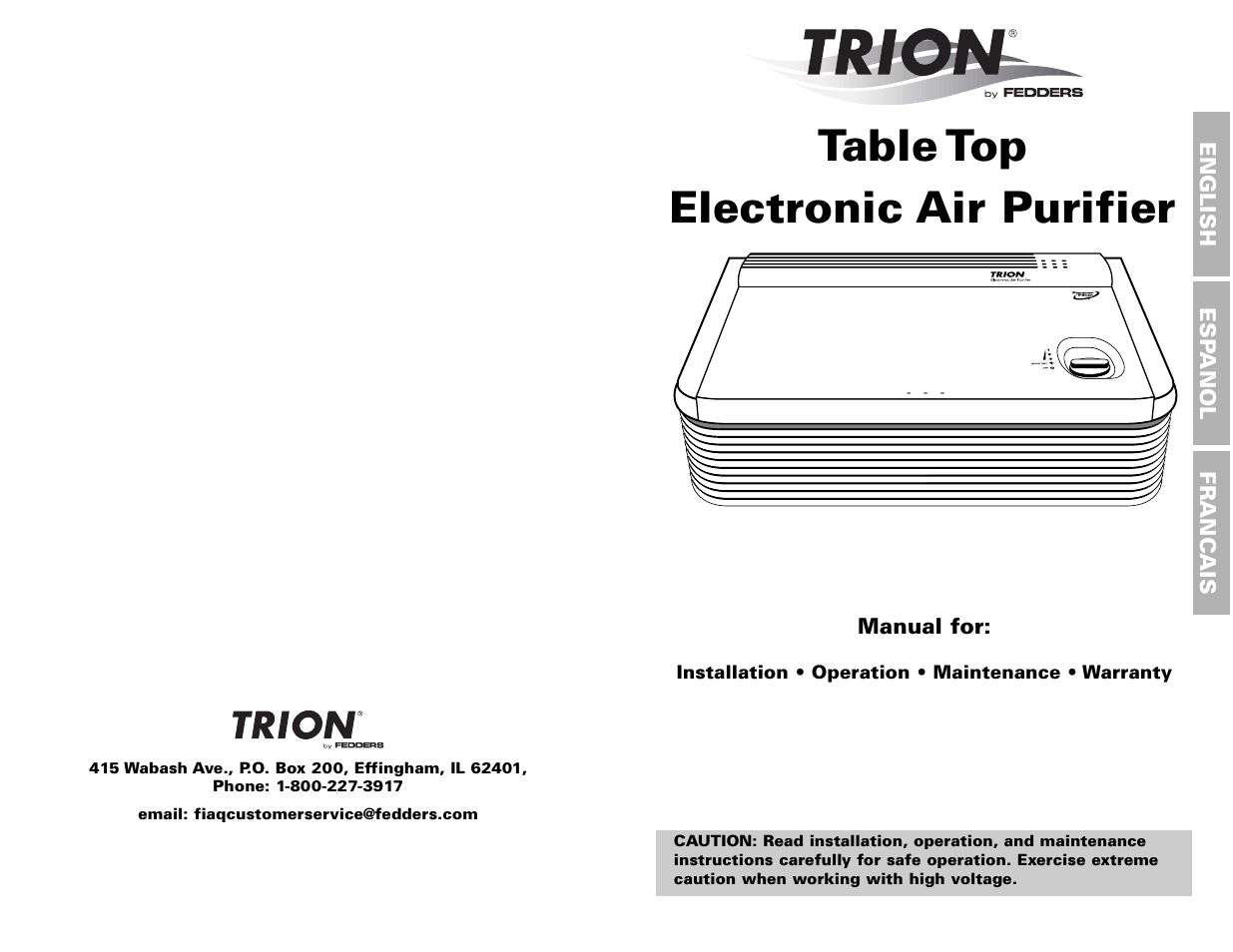 Fedders 120V/60Hz User Manual | 16 pages