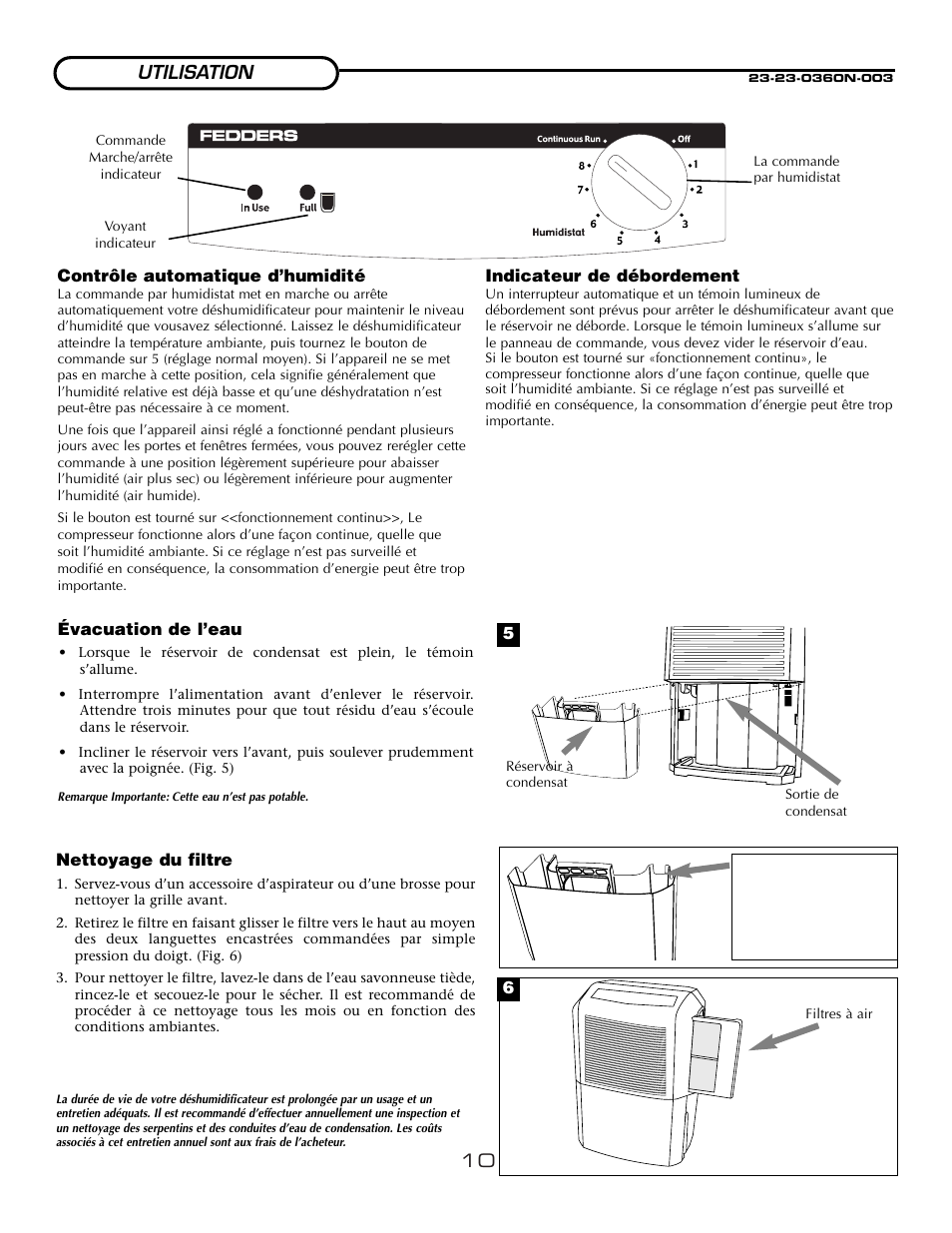 10 utilisation | Fedders A3DH30B2A User Manual | Page 12 / 16