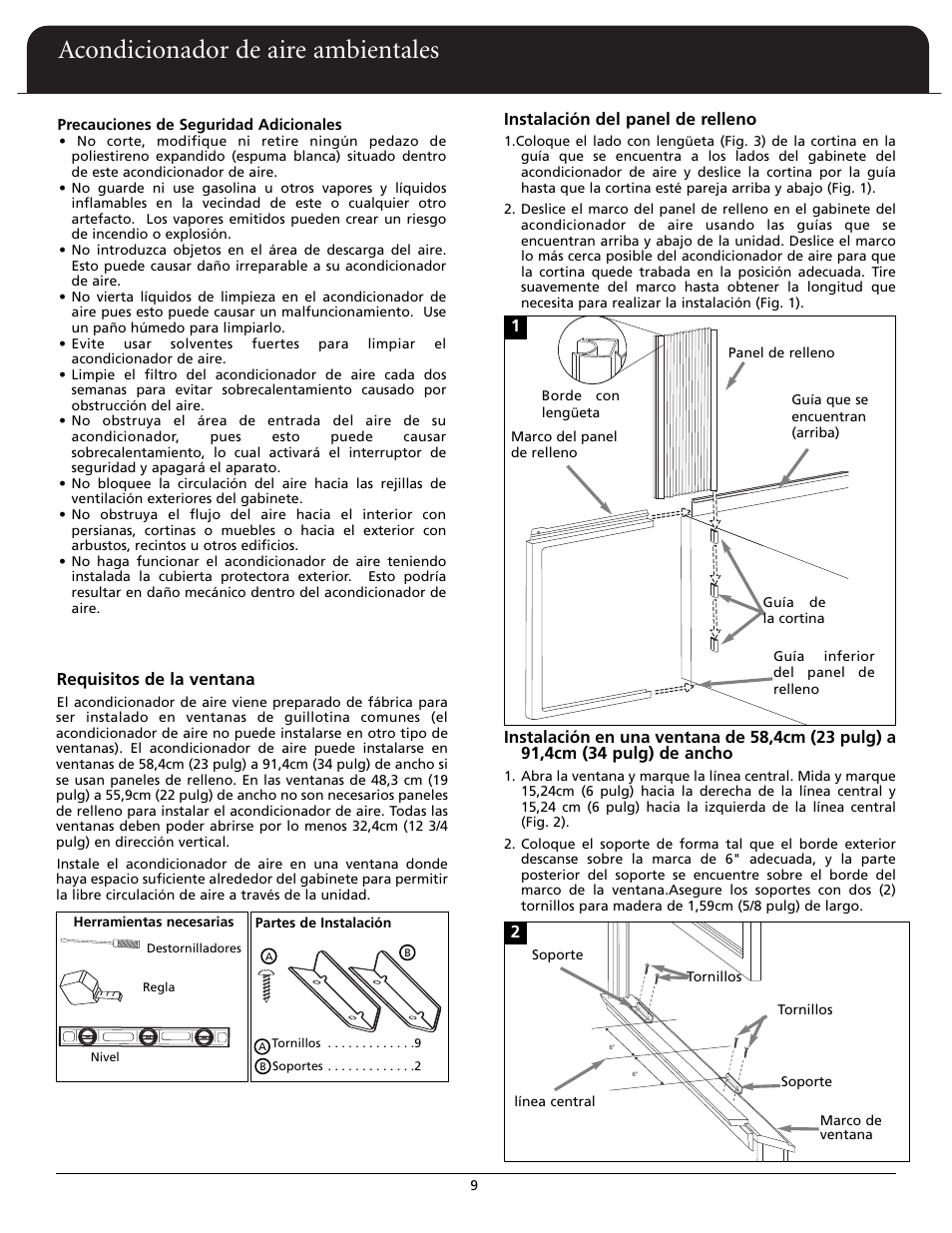 Acondicionador de aire ambientales | Fedders A6X05F2G User Manual | Page 10 / 24