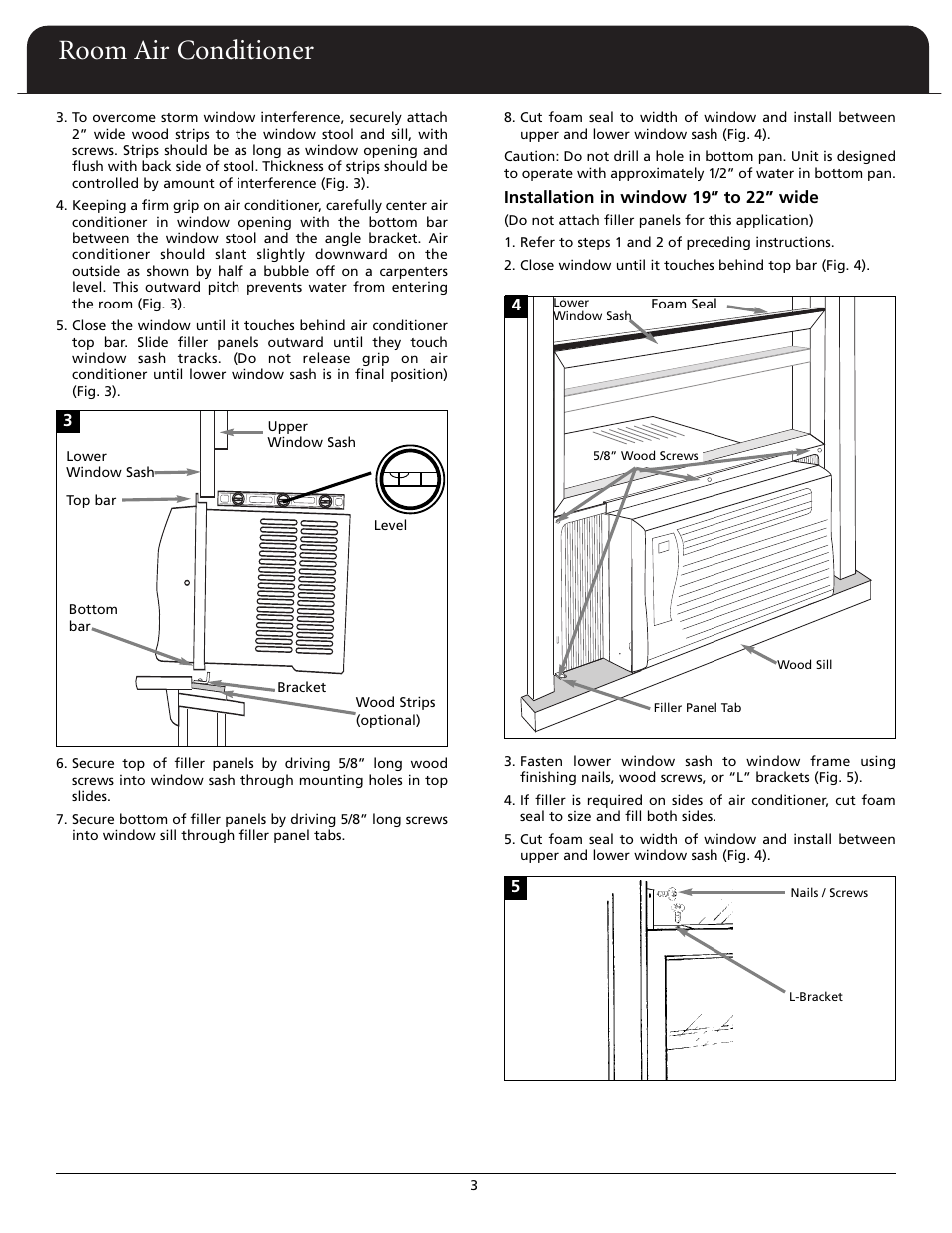 Room air conditioner | Fedders A6X05F2G User Manual | Page 4 / 24