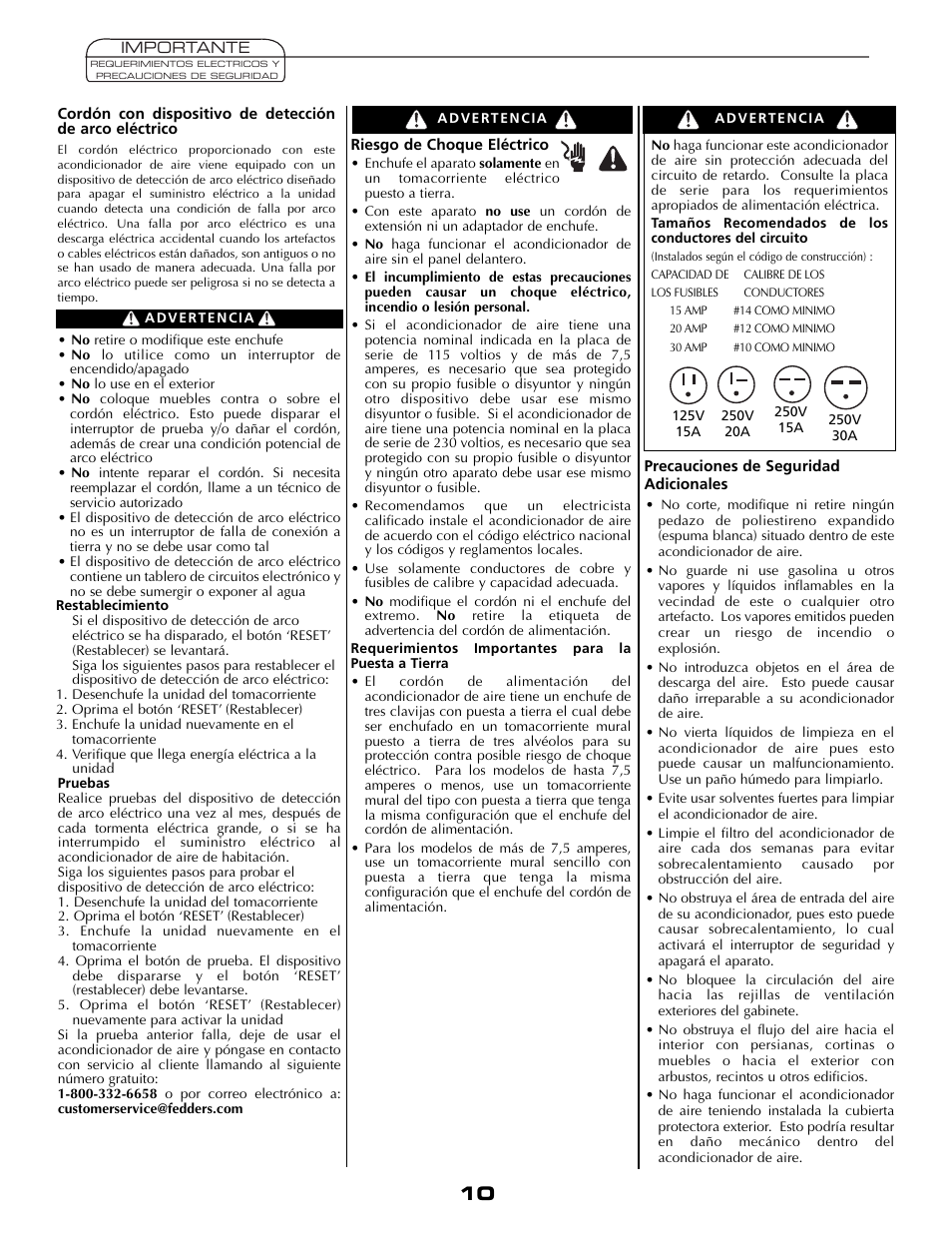 Fedders AEY08F2B User Manual | Page 10 / 28