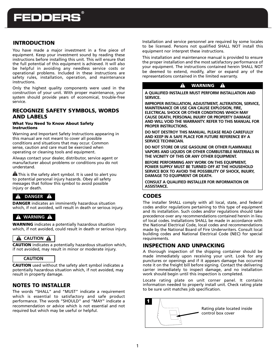 Fedders CH18ABD1 User Manual | Page 2 / 8