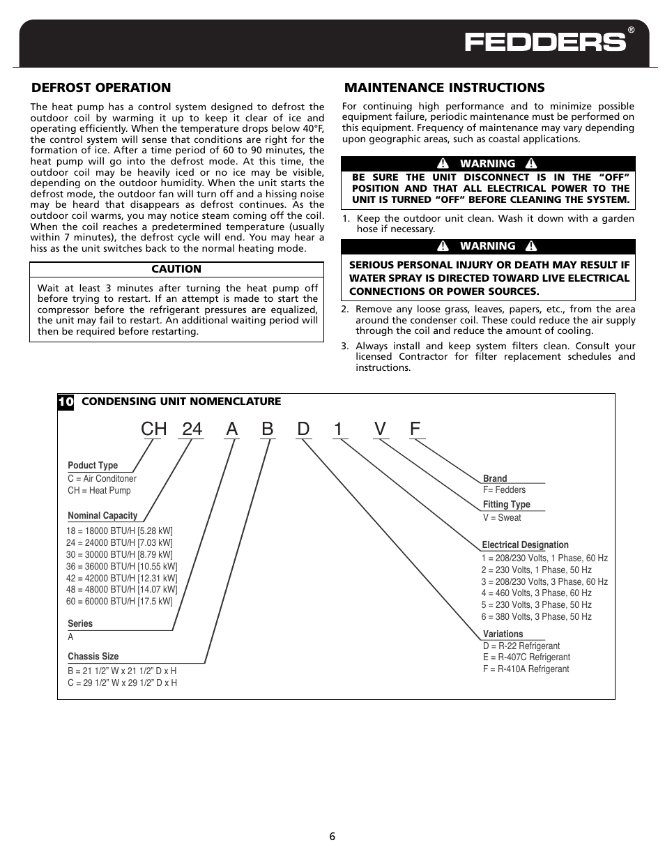 24 ab 1 vf d ch | Fedders CH18ABD1 User Manual | Page 7 / 8