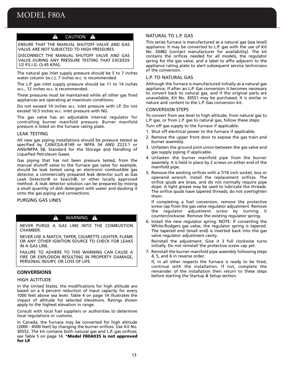 Model f80a | Fedders F80A User Manual | Page 14 / 32