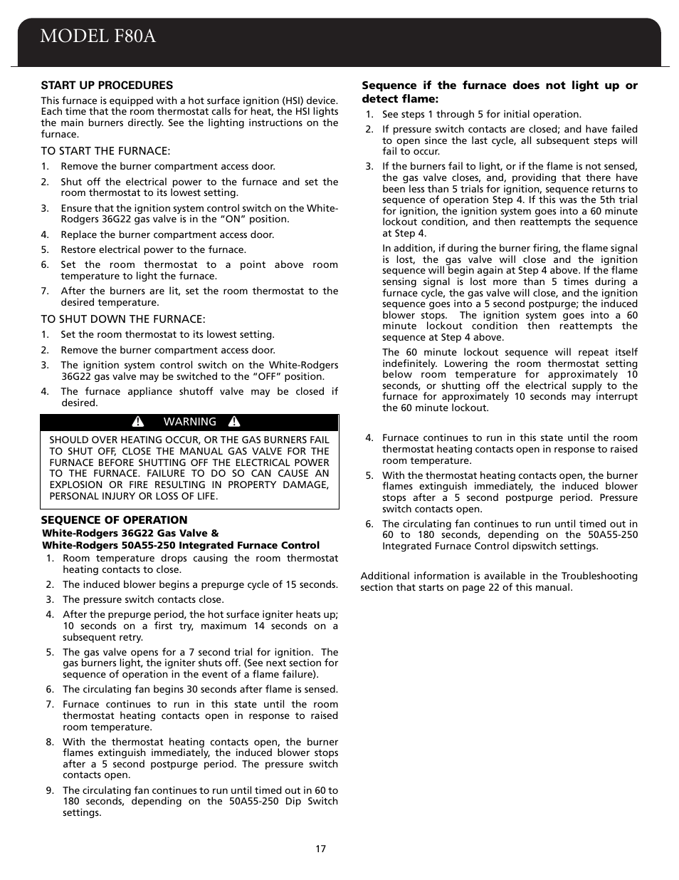 Model f80a | Fedders F80A User Manual | Page 18 / 32